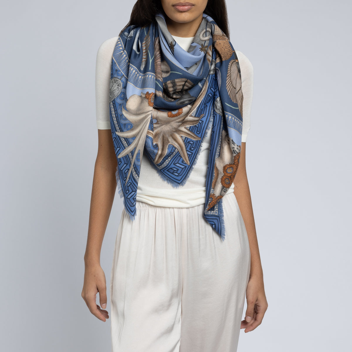 Dancing Delphinus Wool Silk Shawl 135 – Sabina Savage