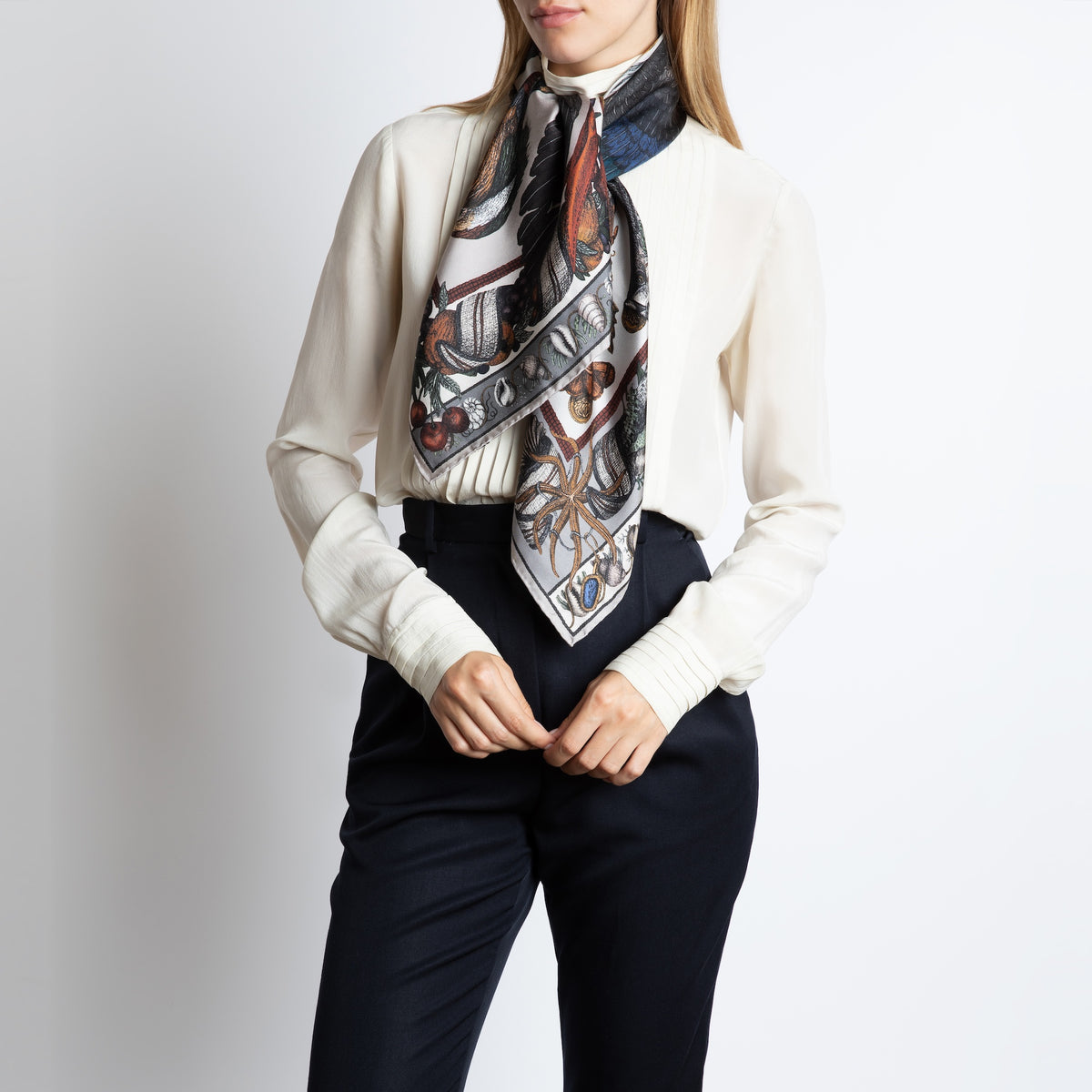 Neptune's Riches Silk Twill Scarf 90 – Sabina Savage