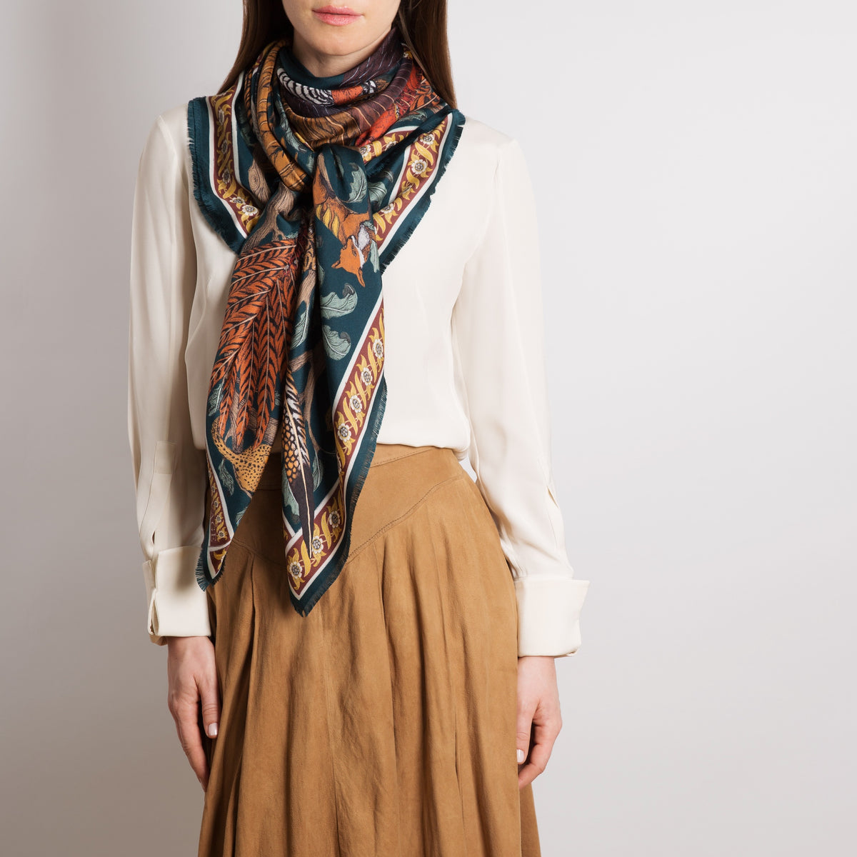 The Pheasant Tree Silk Twill Shawl 135 – Sabina Savage