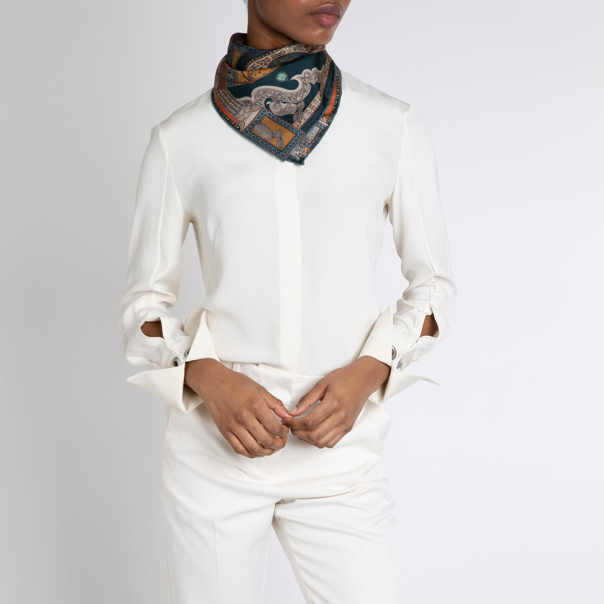 The Rabbits and The Elephant Silk Twill Scarf 42 – Sabina Savage
