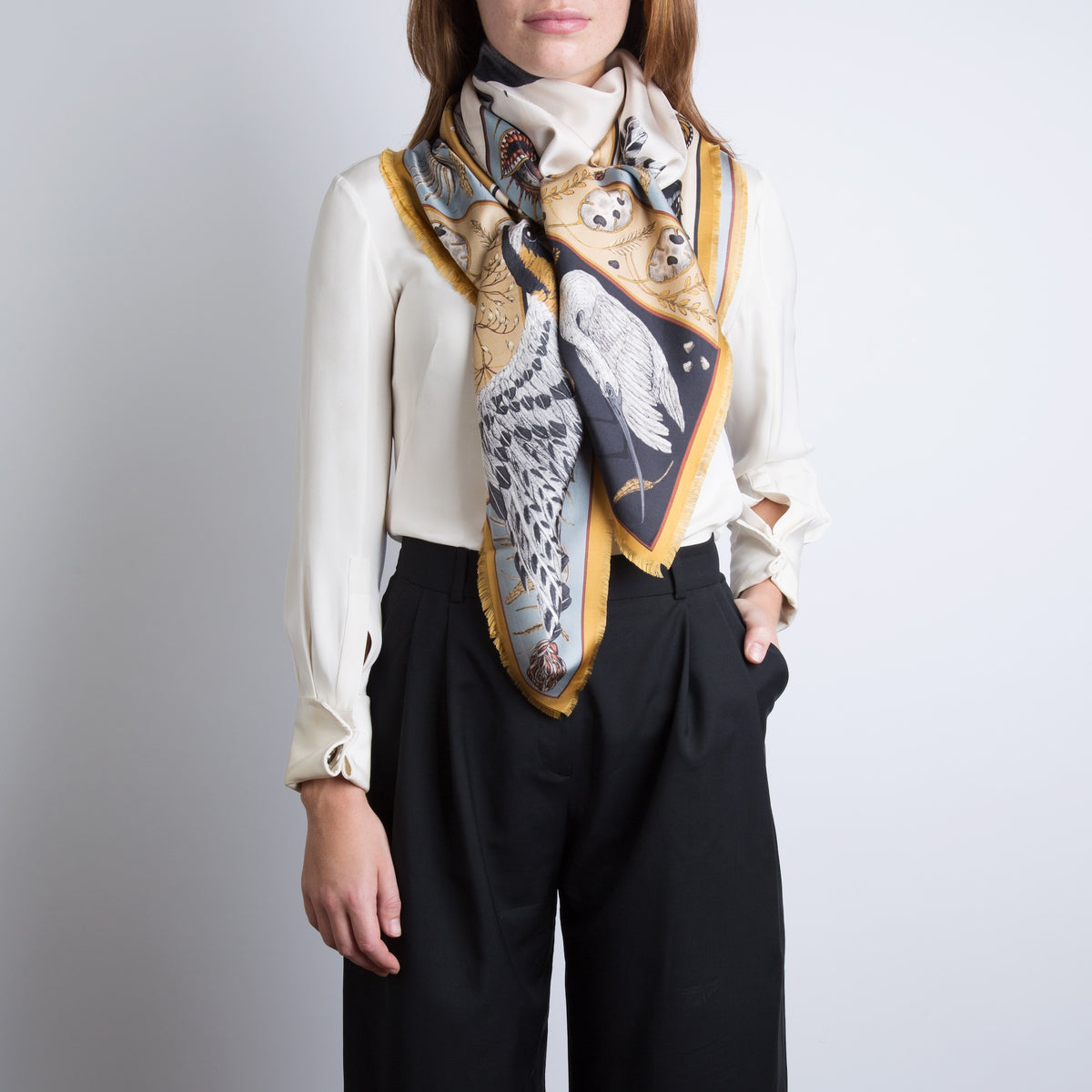 The Texas Stallion Silk Twill Shawl 135 – Sabina Savage