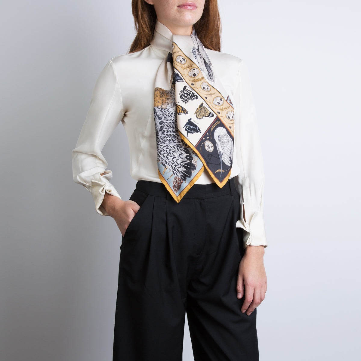The Texas Stallion Silk Twill Scarf 90 – Sabina Savage