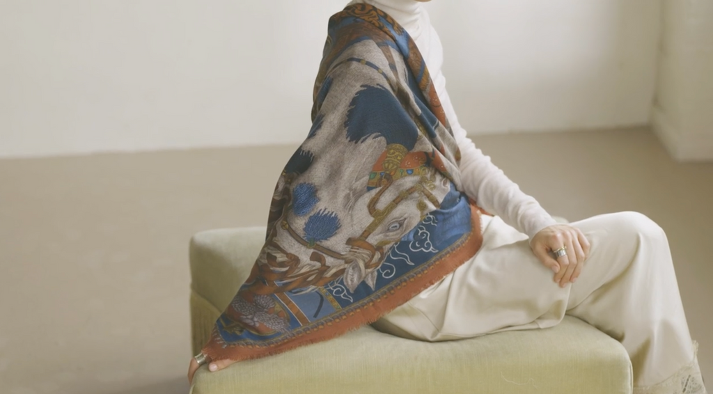 The Alligator's Empire Silk Twill Shawl 135 – Sabina Savage