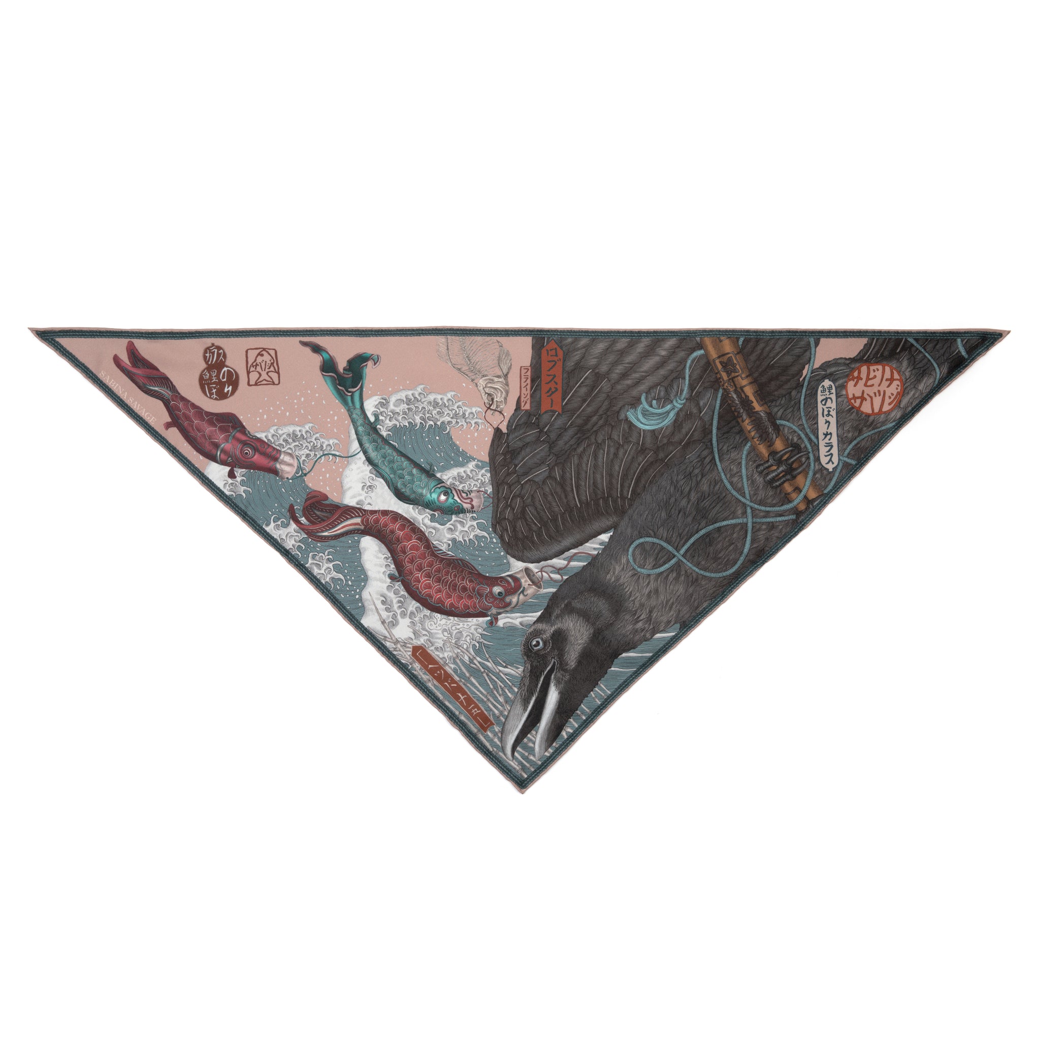 Koinobori Karasu Silk Twill Scarf Triangle – Sabina Savage