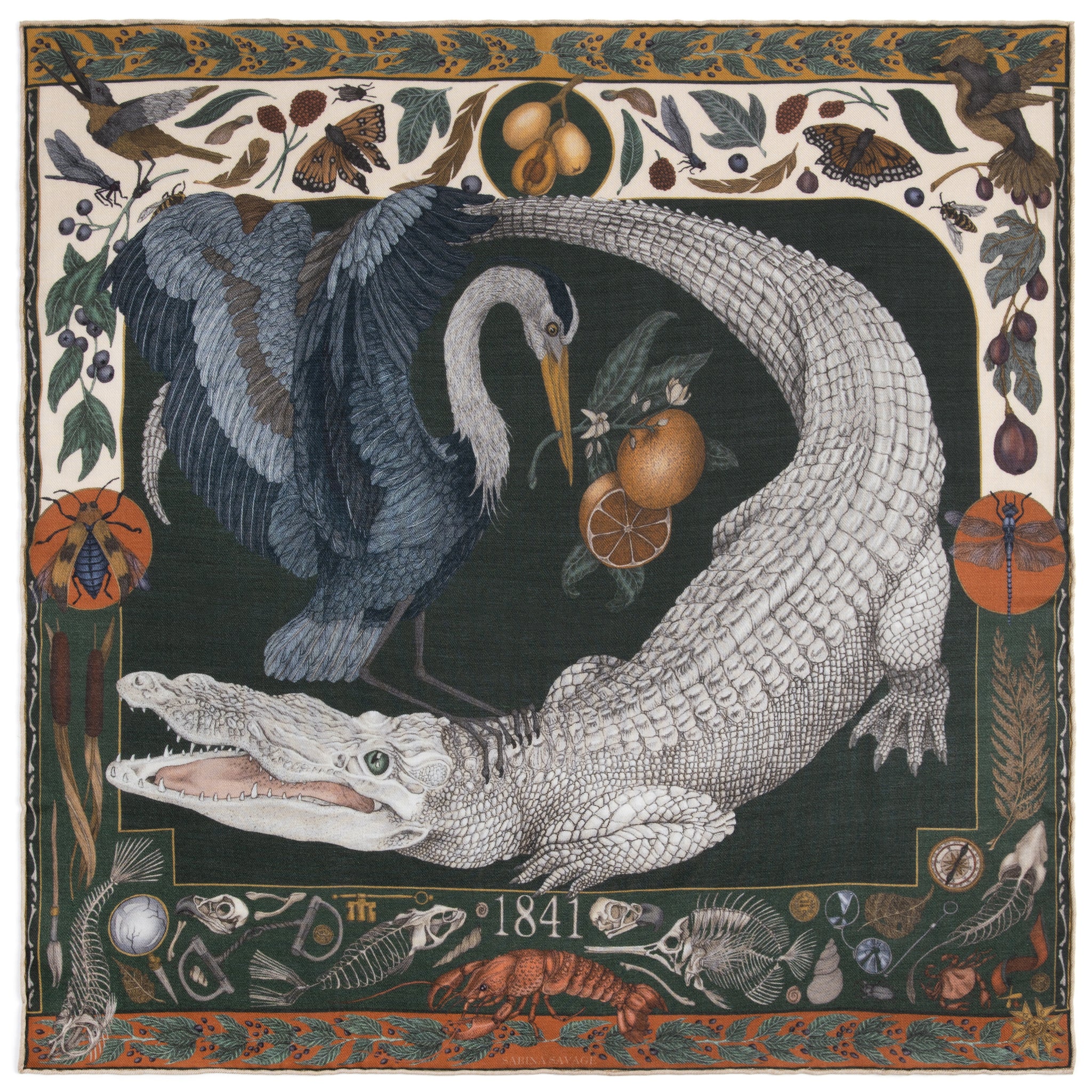 The Alligator's Empire Wool Silk Scarf 65 – Sabina Savage