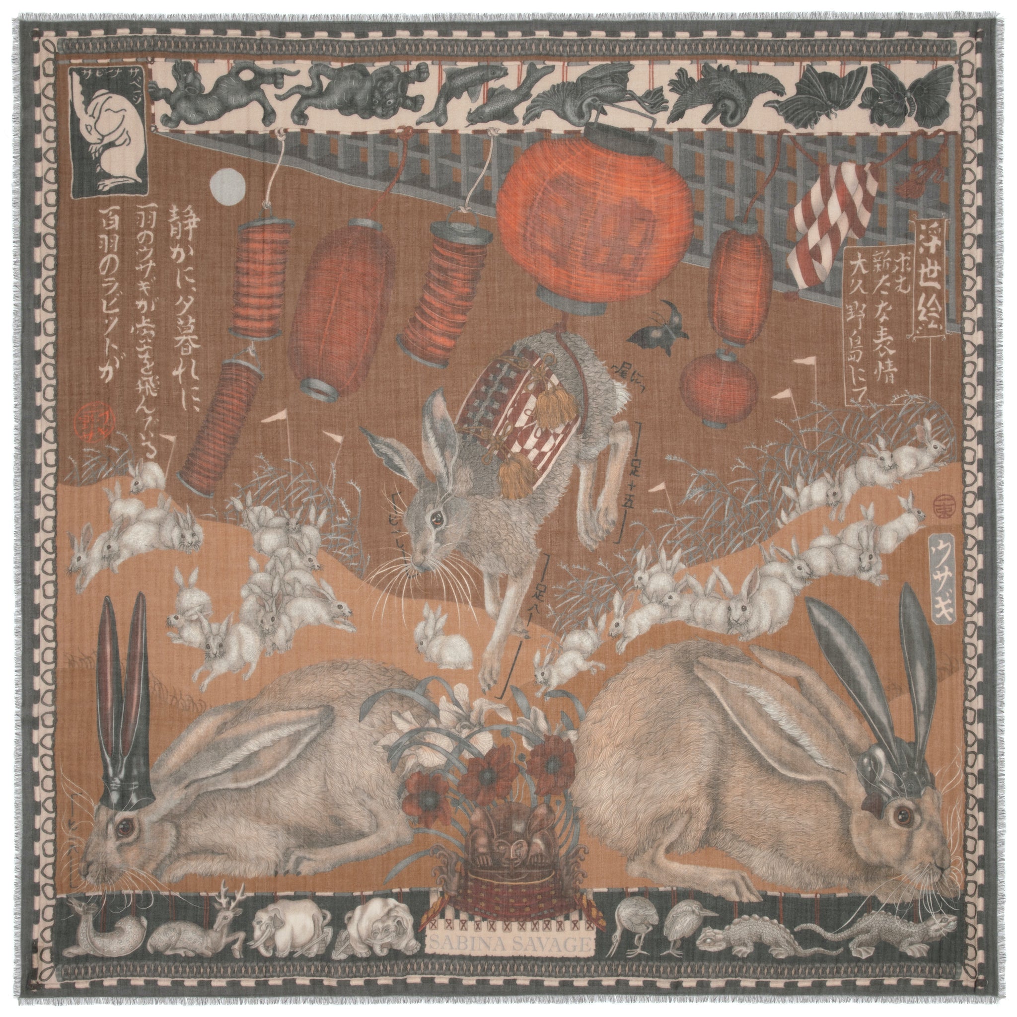 The Floating Rabbits Cashmere Shawl 135 – Sabina Savage