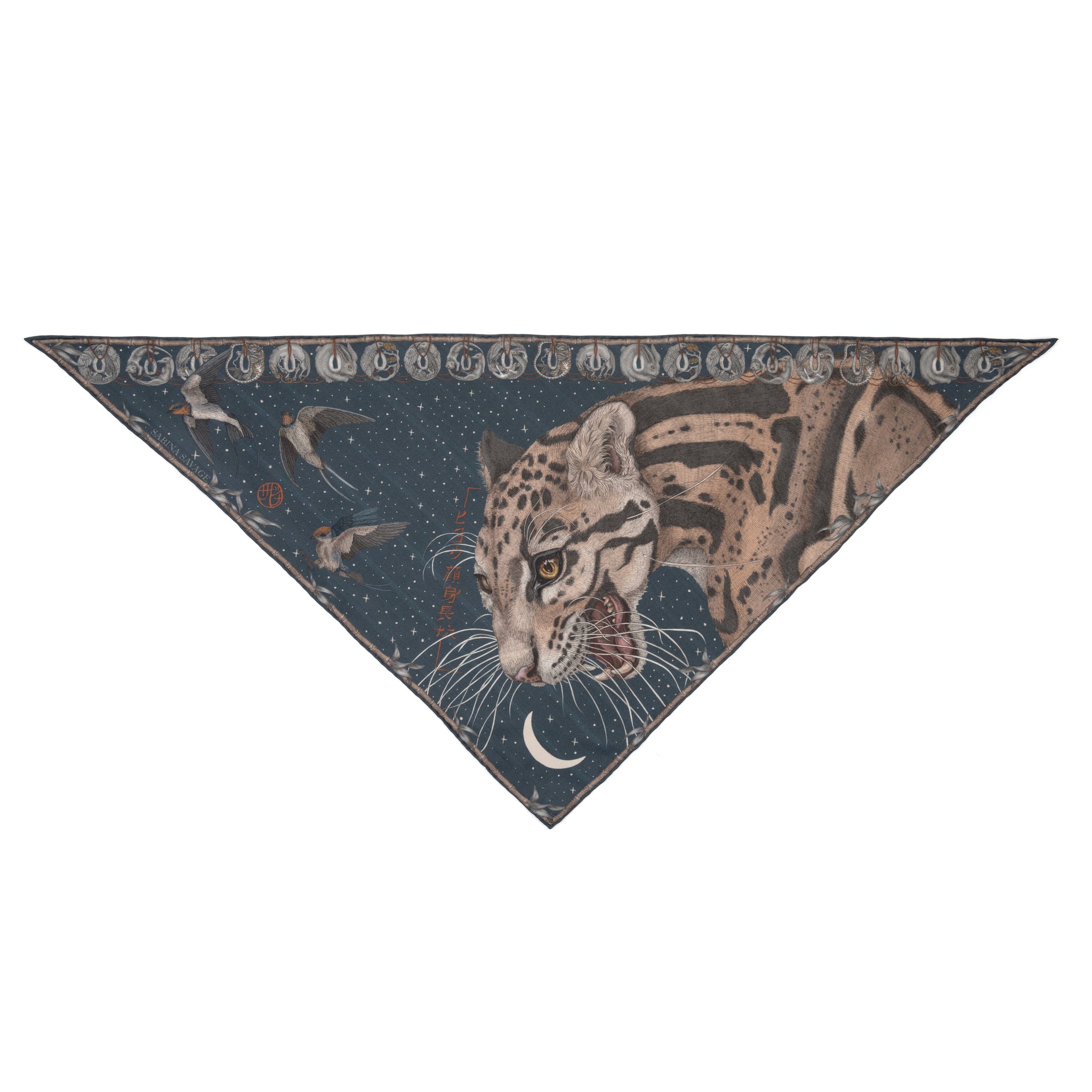 The Lunar Leopard Silk Twill Scarf Triangle – Sabina Savage