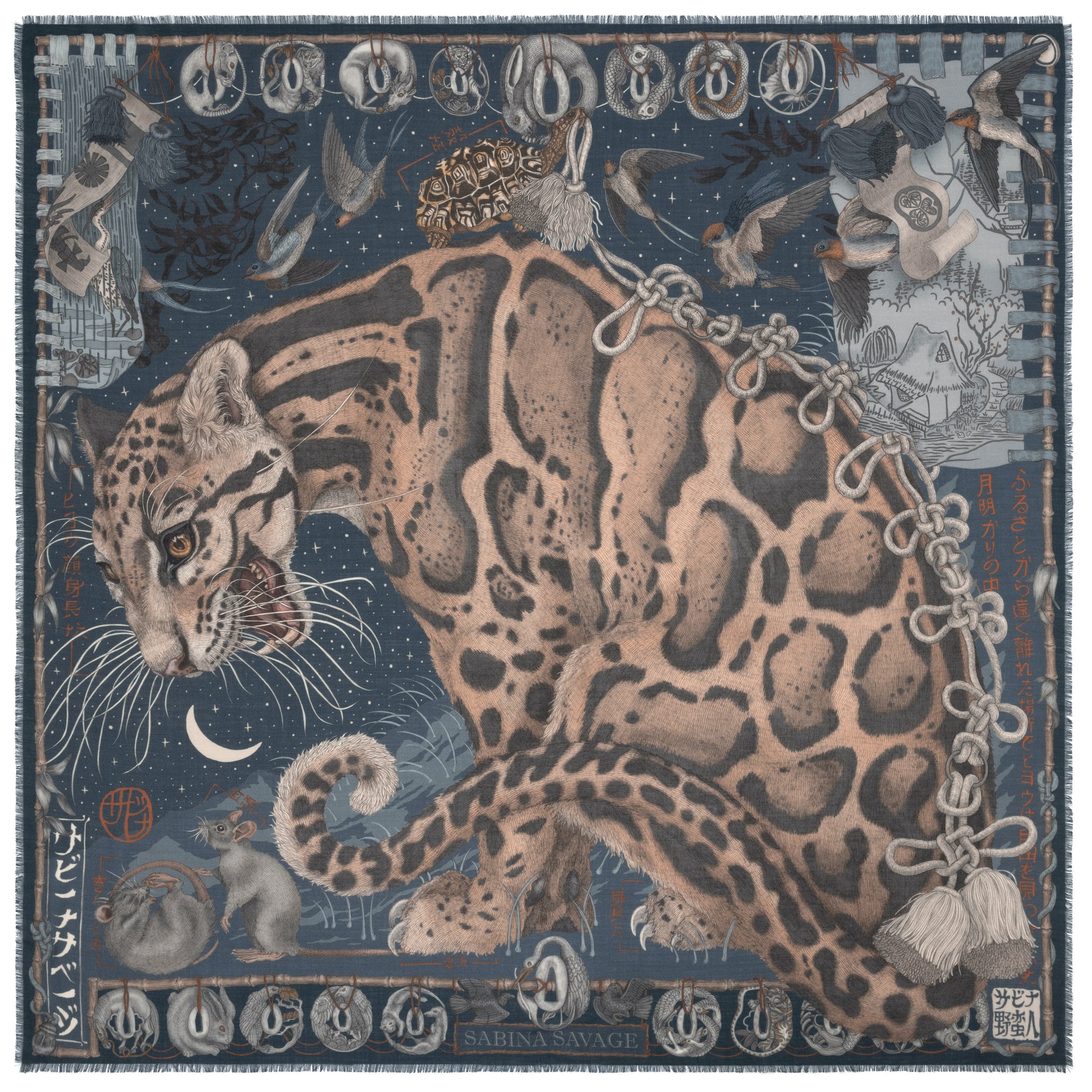 The Lunar Leopard Wool Silk Shawl 135 – Sabina Savage