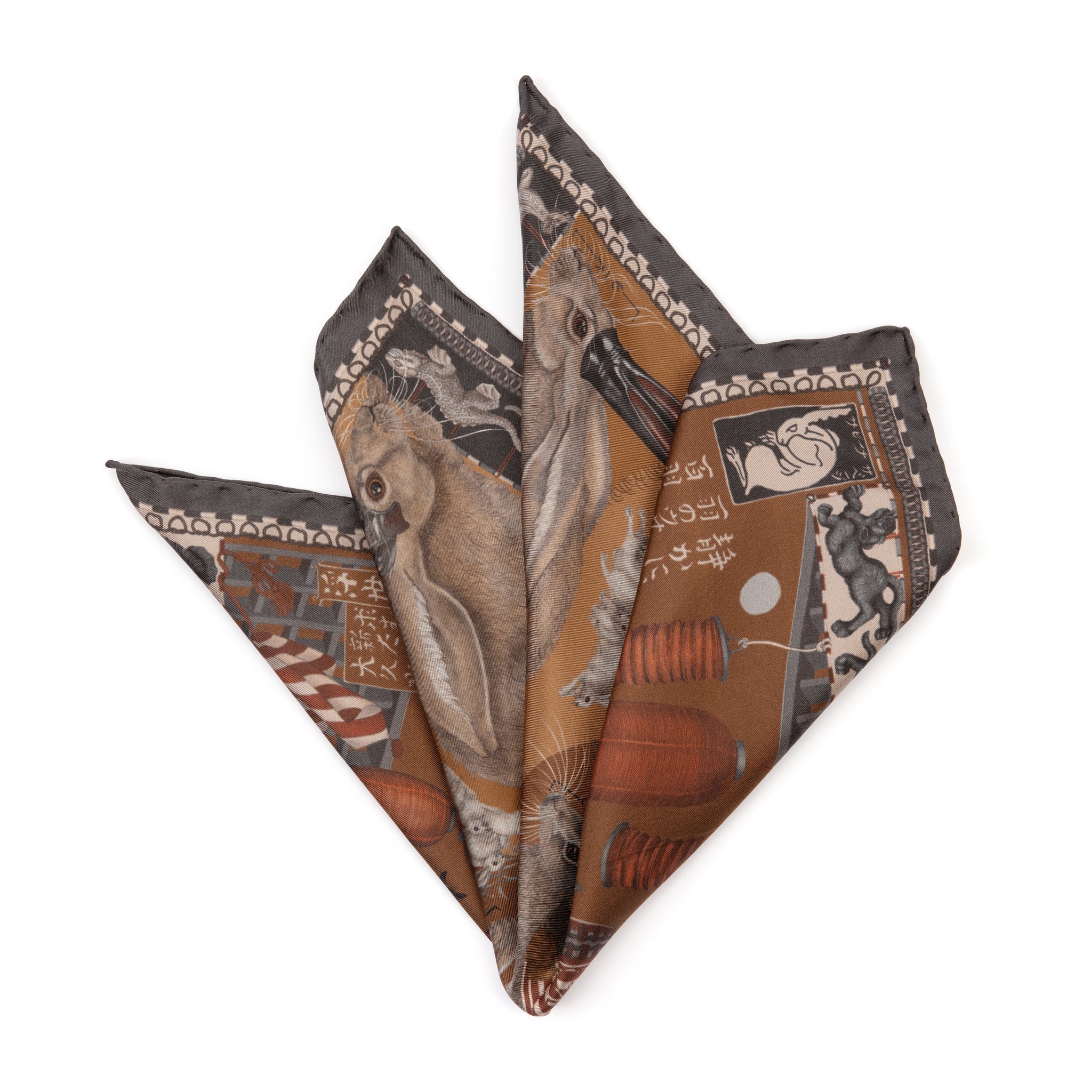 The Floating Rabbits Silk Twill Scarf 42 – Sabina Savage