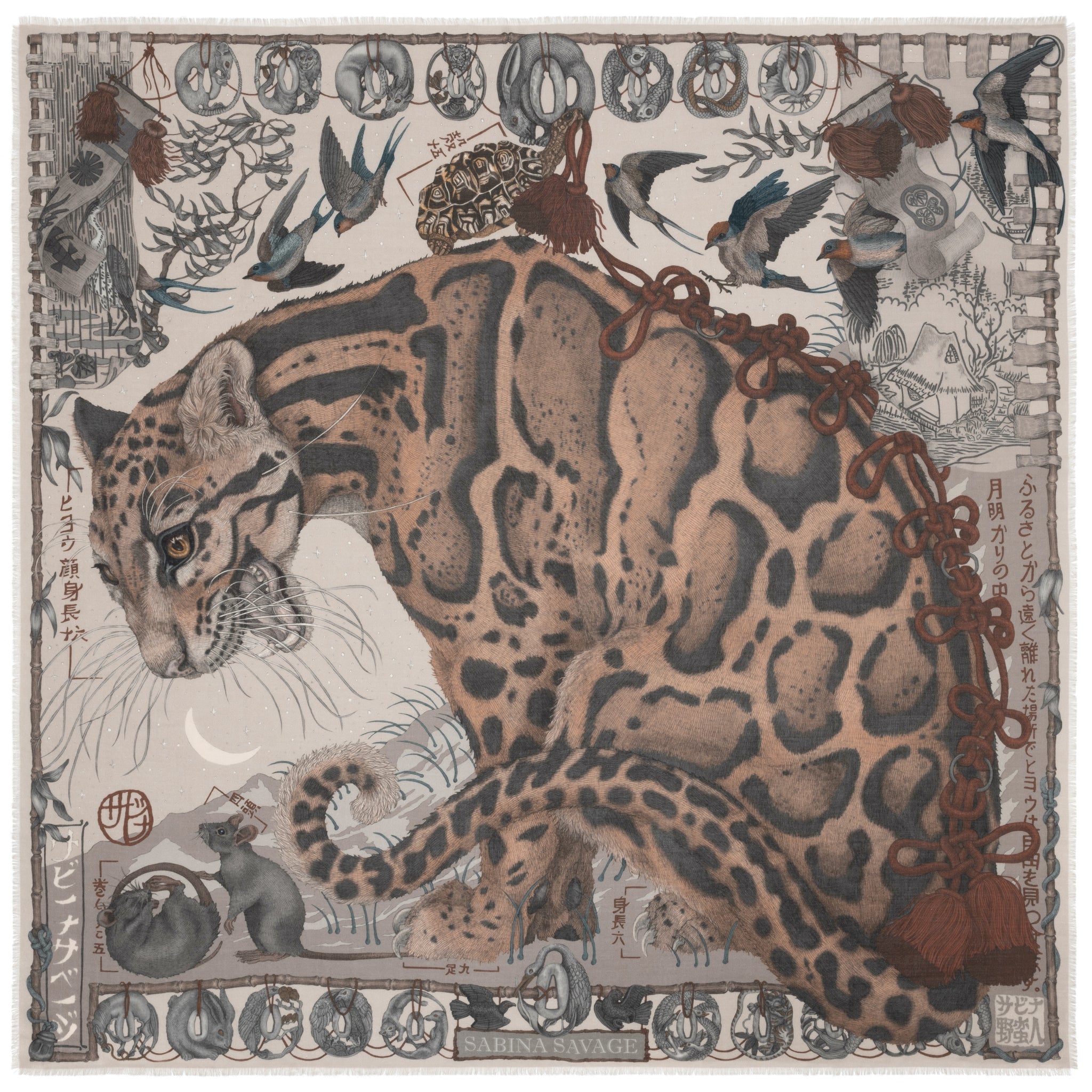 The Lunar Leopard Wool Silk Shawl 135 – Sabina Savage