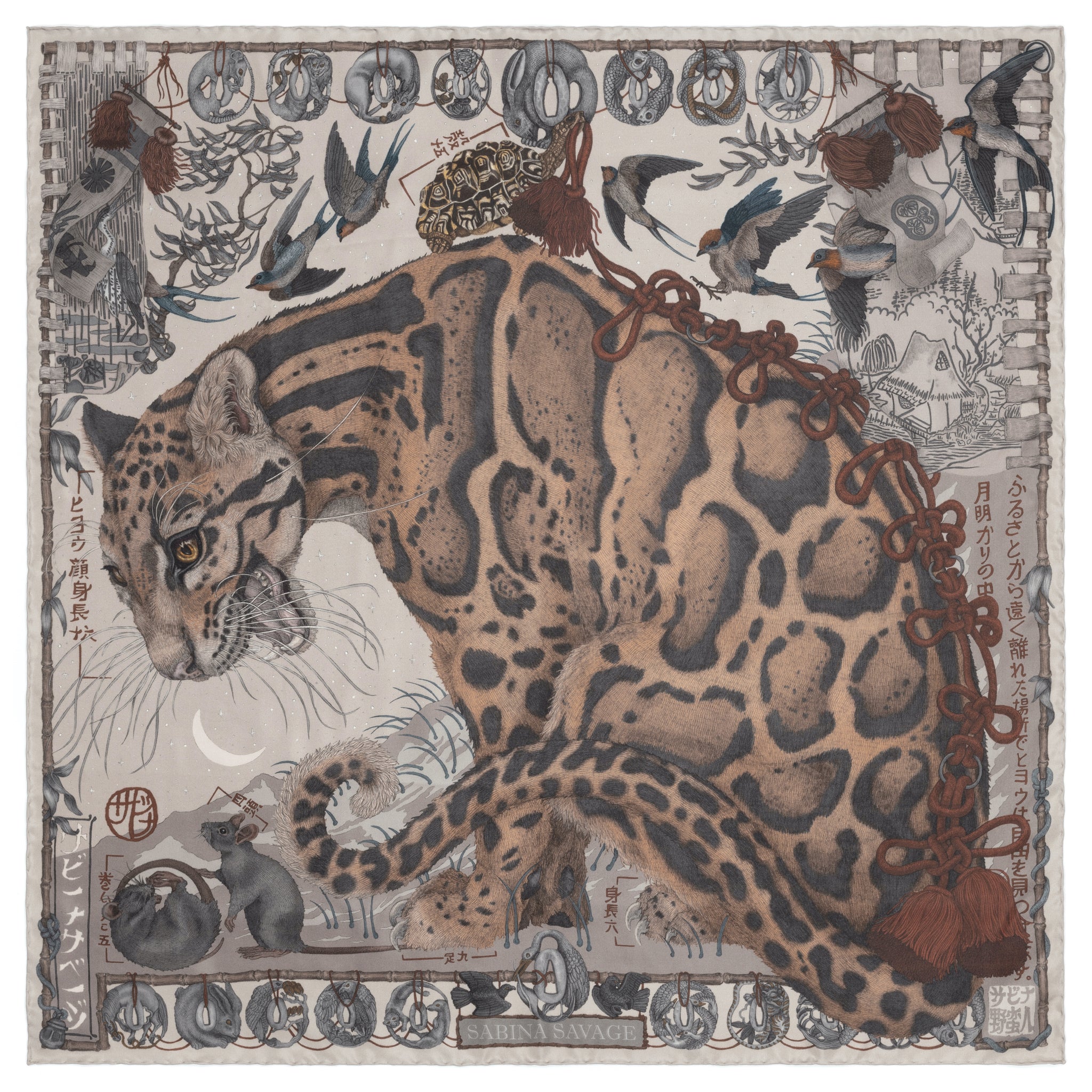 小物 Vintage Decadent leopard muffler The Lunar Leopard Silk Twill Scarf 90 – Sabina Savage