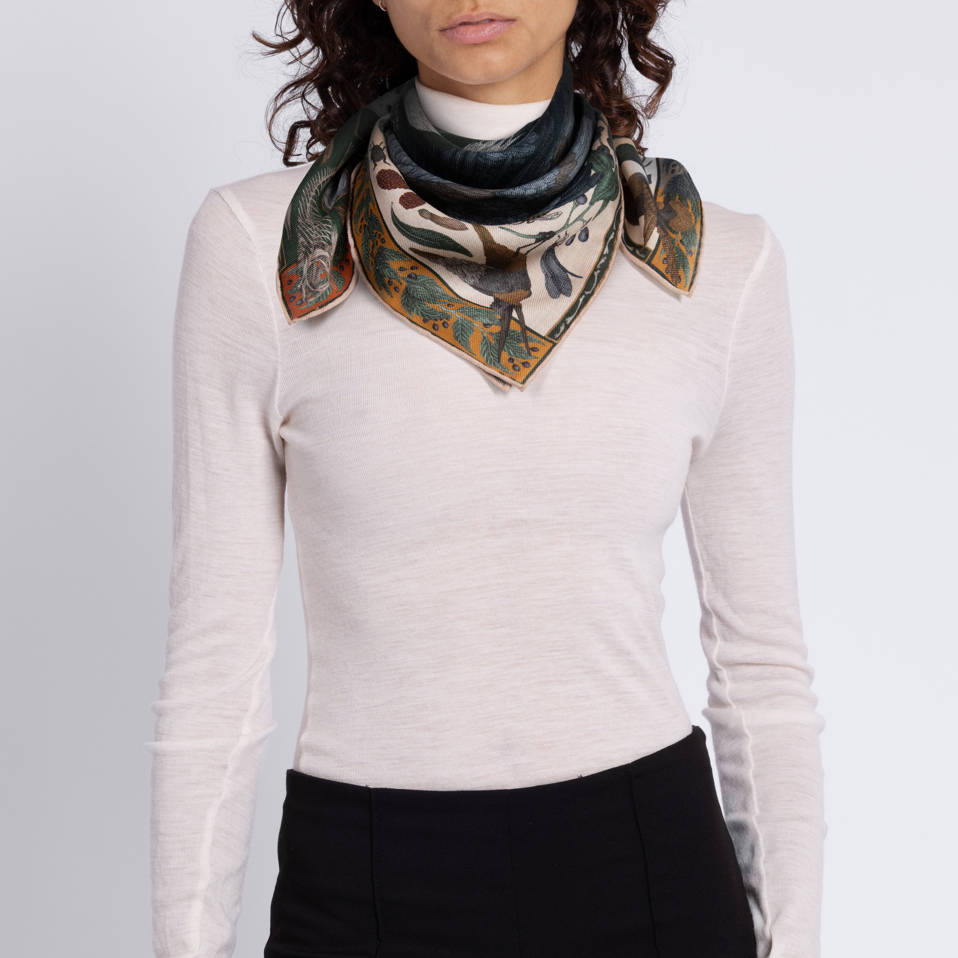 The Alligator's Empire Wool Silk Scarf 65 – Sabina Savage