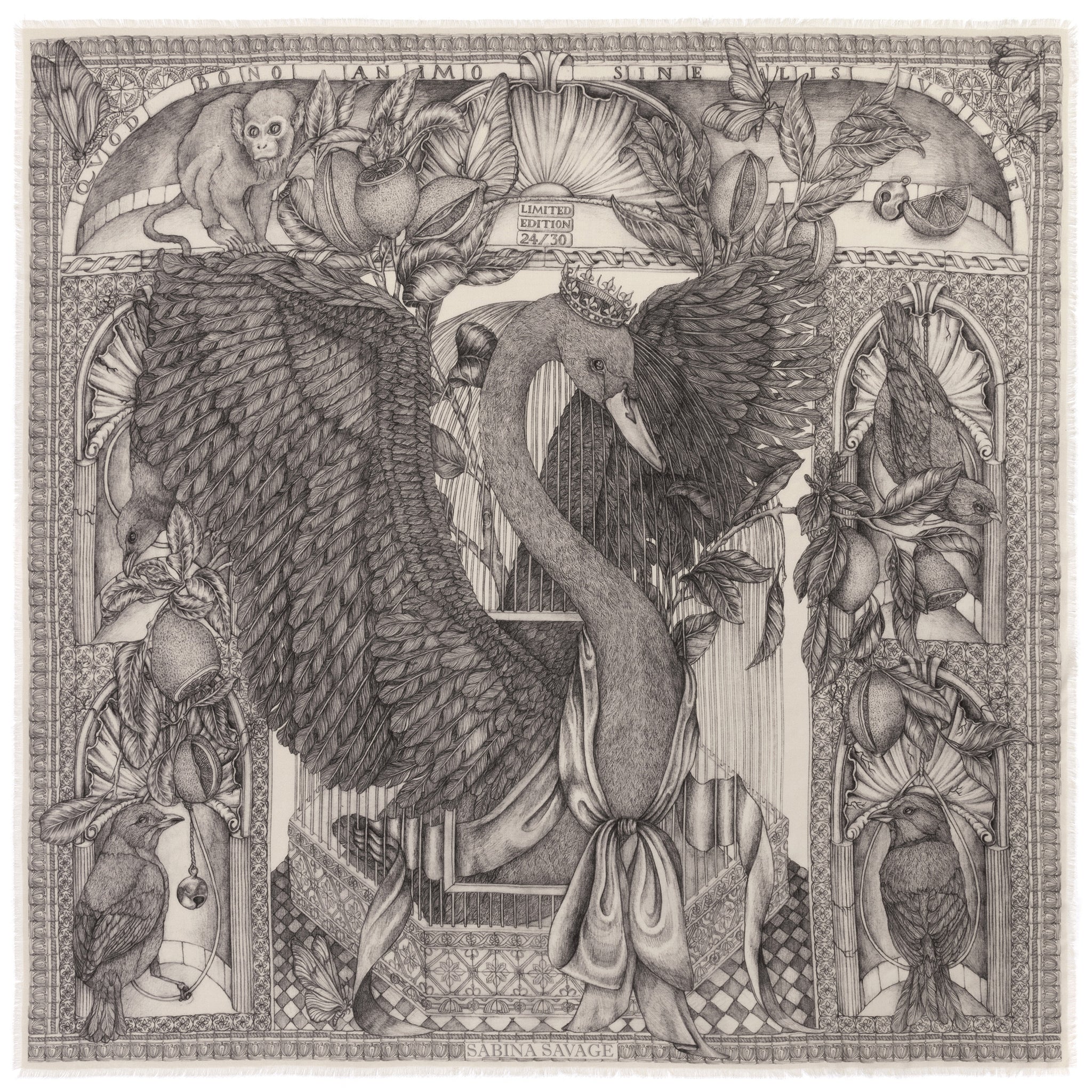 Aviarium Maria – Limited Edition Wool/Silk Shawl 135 – Sabina Savage