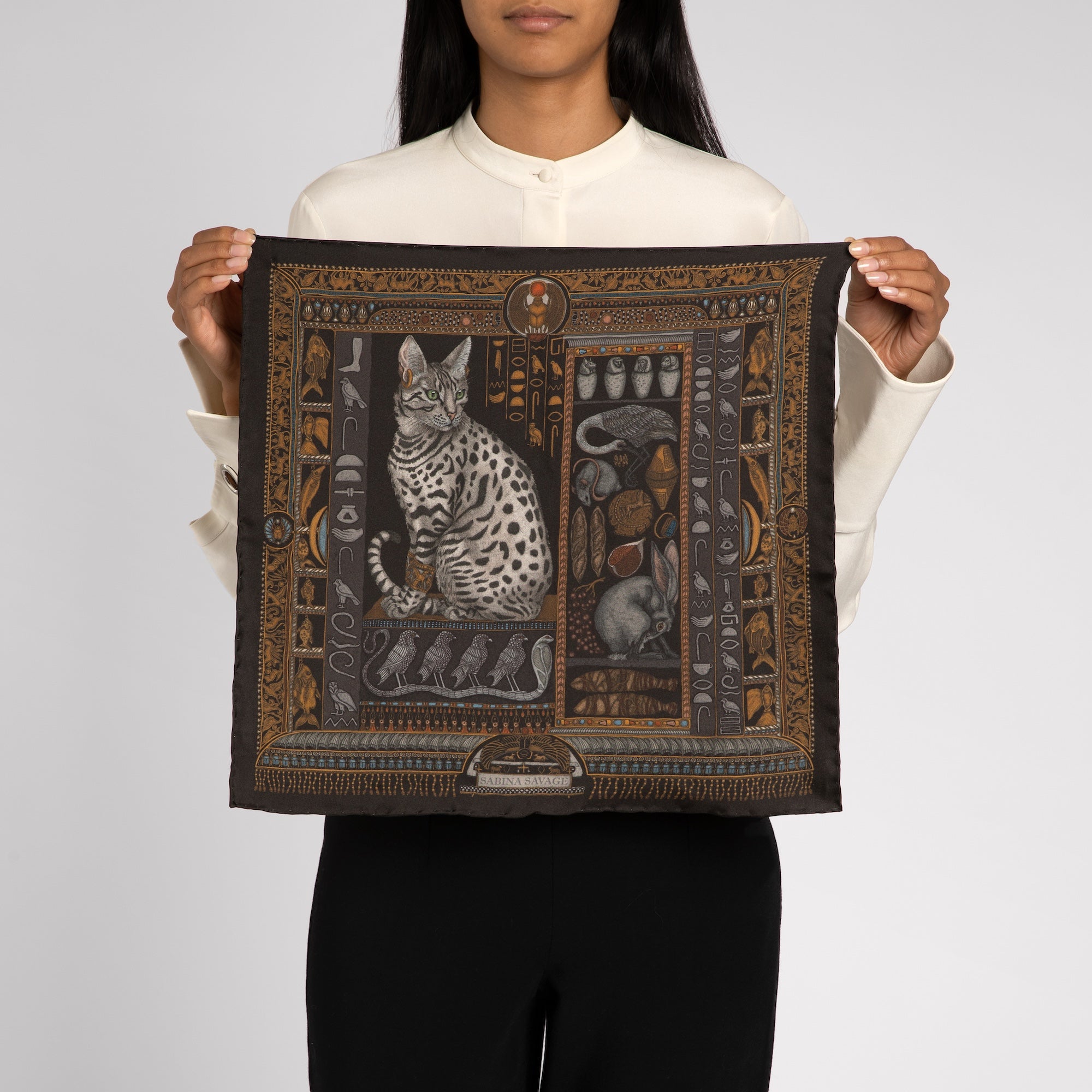 Bastet's Bounty Silk Twill Scarf 42 – Sabina Savage