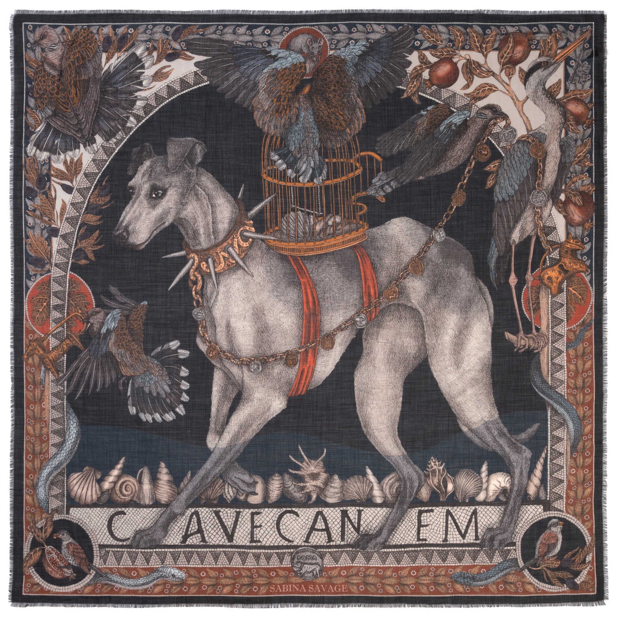 Cave Canem Cashmere Shawl 135 – Sabina Savage
