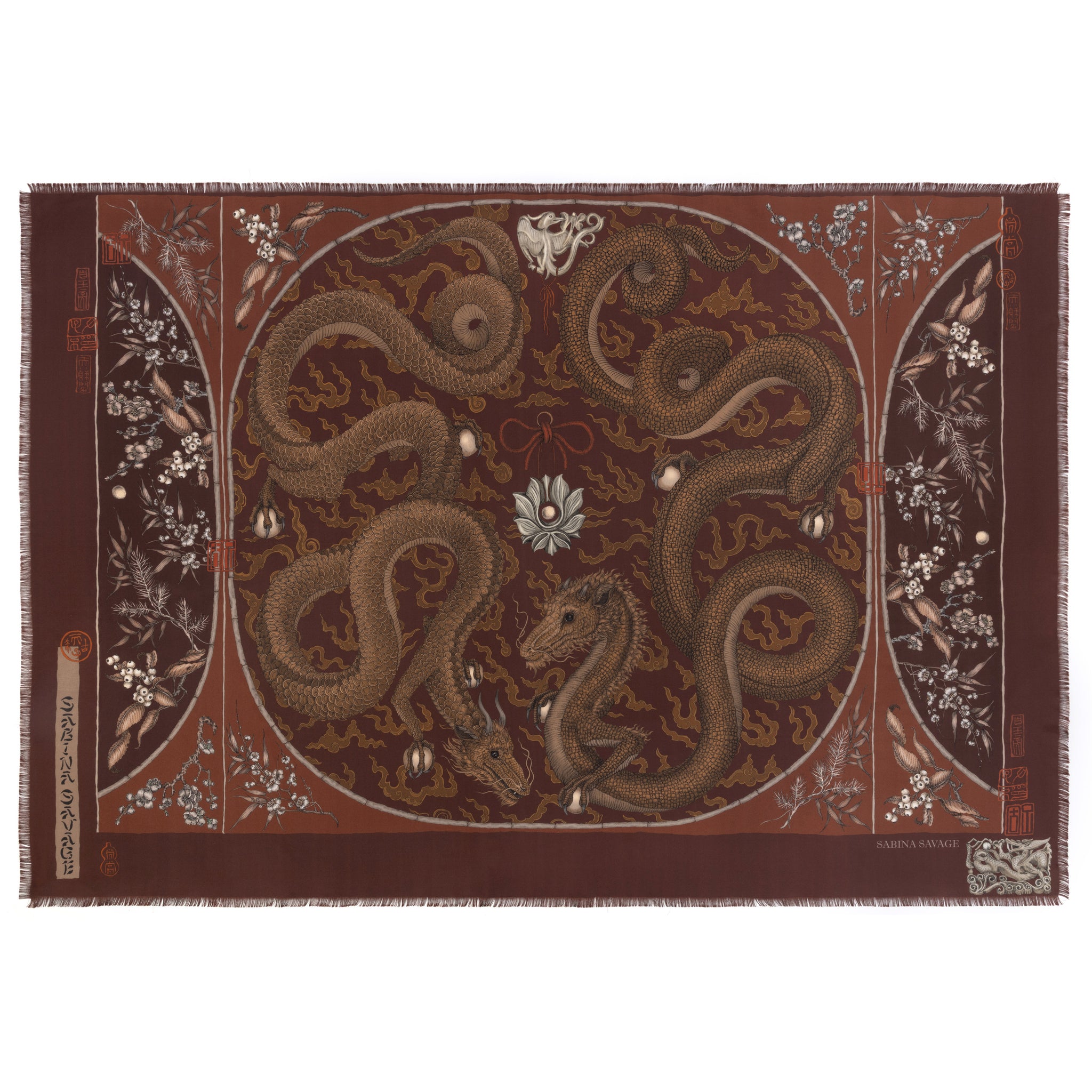 haengnae ヘンネ YUBA SILK SCARF Chasing The Pearl Silk Twill Rectangle – Sabina Savage