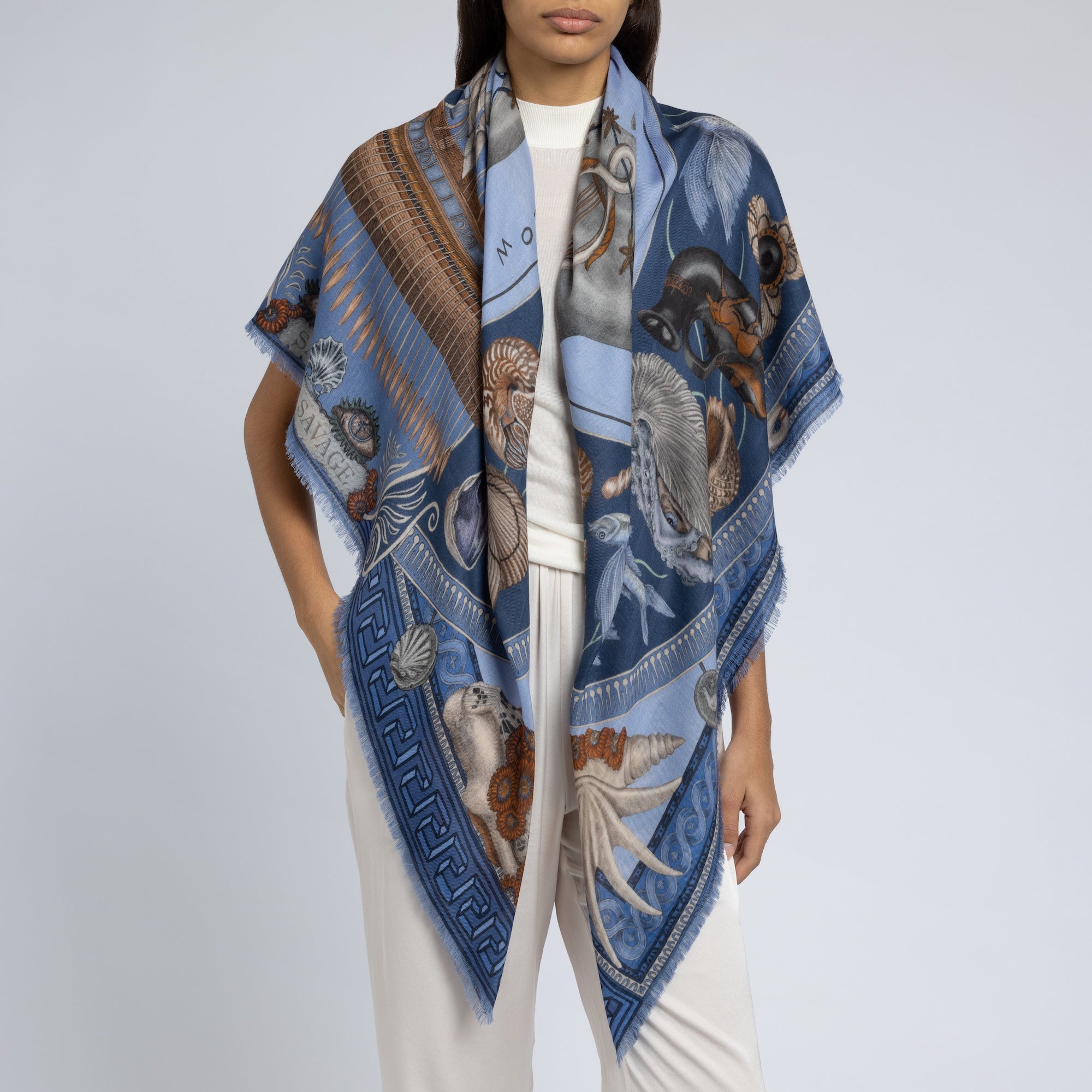 Dancing Delphinus Cashmere Shawl 135 – Sabina Savage