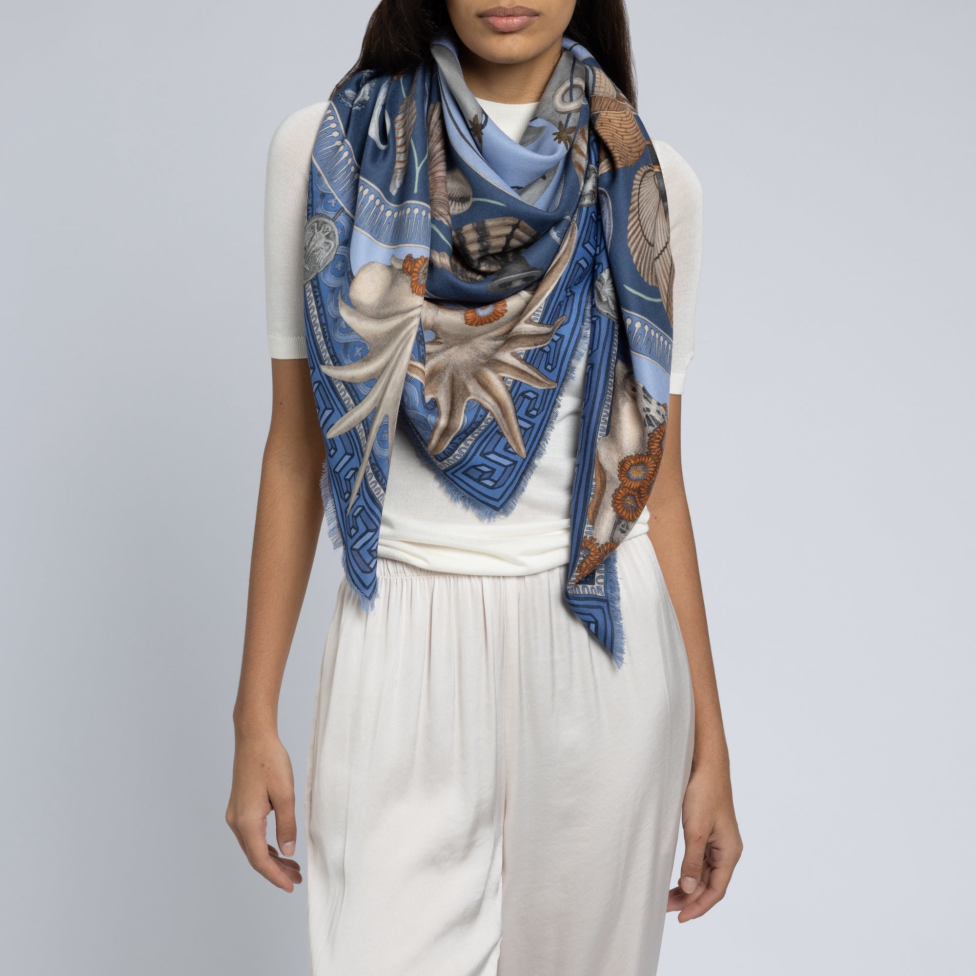 Dancing Delphinus Wool Silk Shawl 135 – Sabina Savage