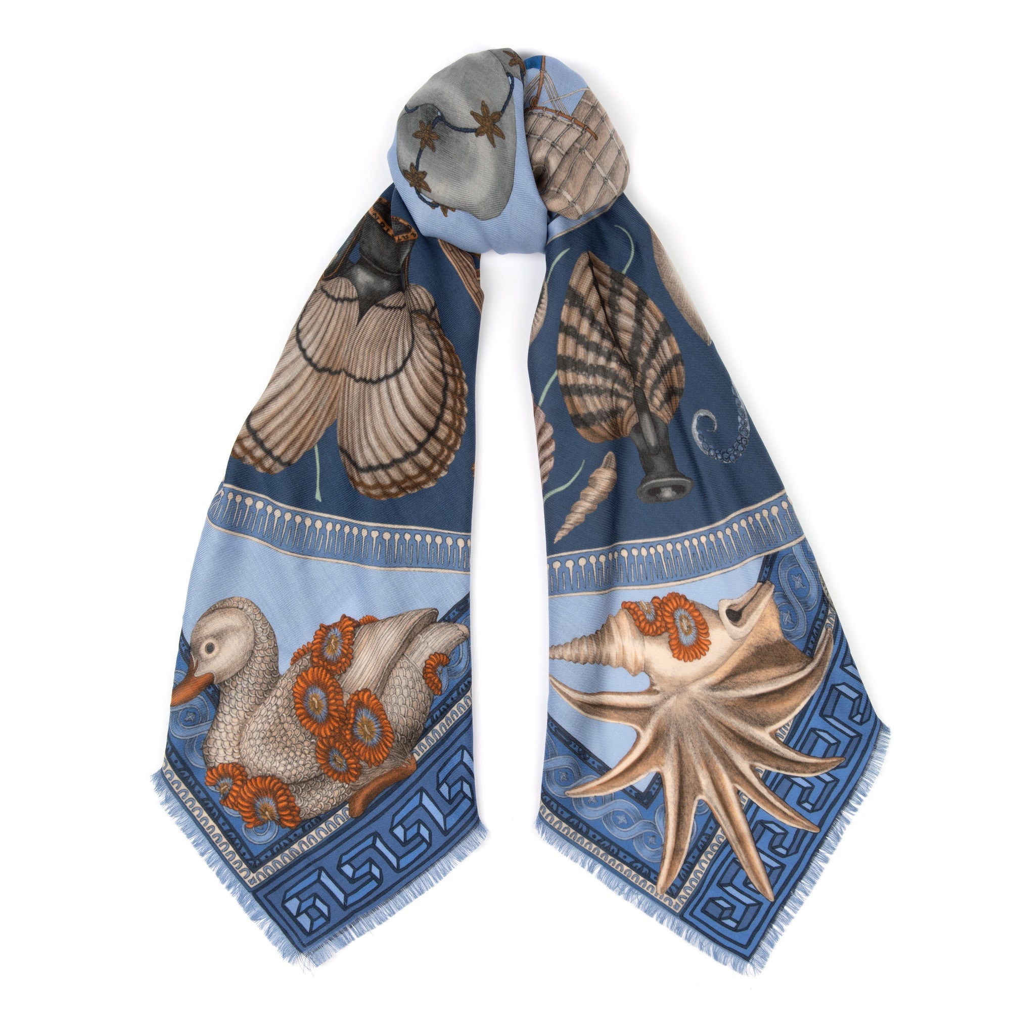 Dancing Delphinus Wool Silk Shawl 135 – Sabina Savage