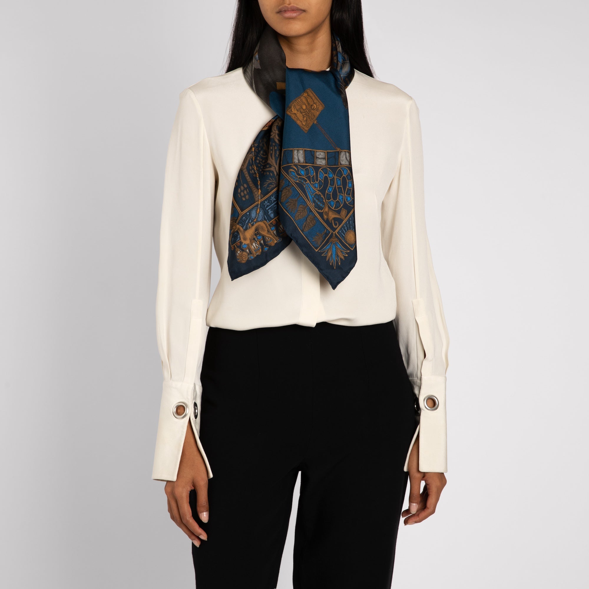 Ode to Anubis Silk Twill Scarf 90 – Sabina Savage