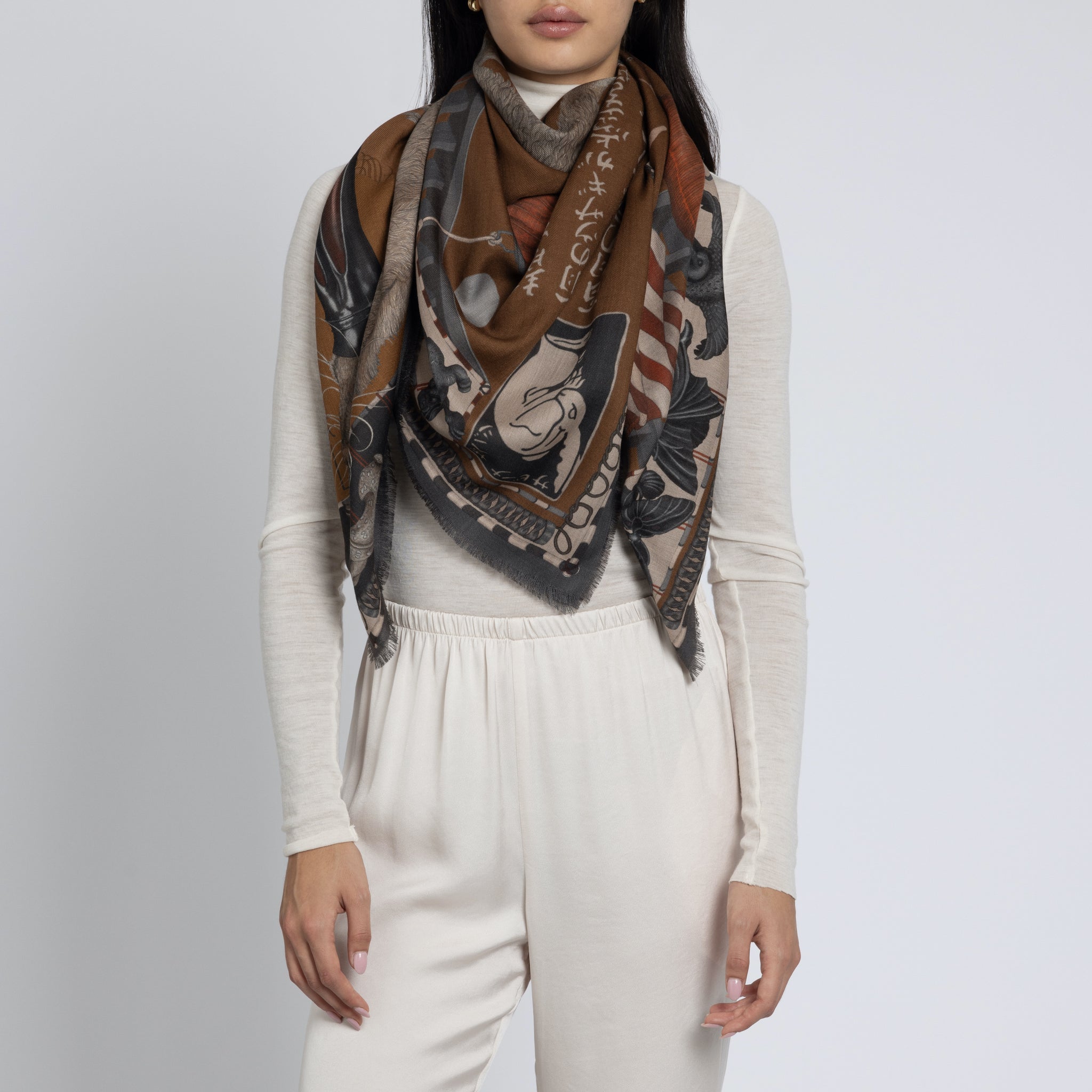 Saruwa2♡ The Floating Rabbits Wool Silk Shawl 135 – Sabina Savage