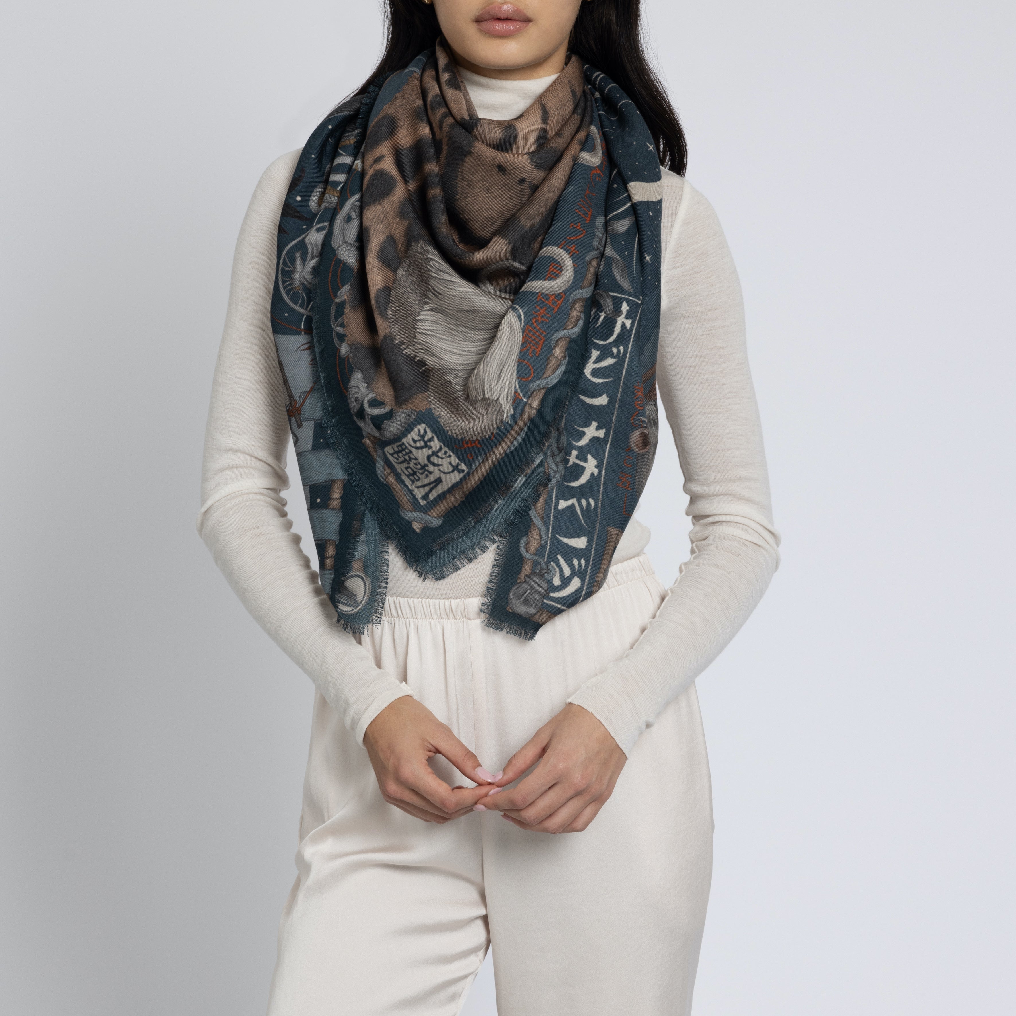 The Lunar Leopard Wool Silk Shawl 135 – Sabina Savage