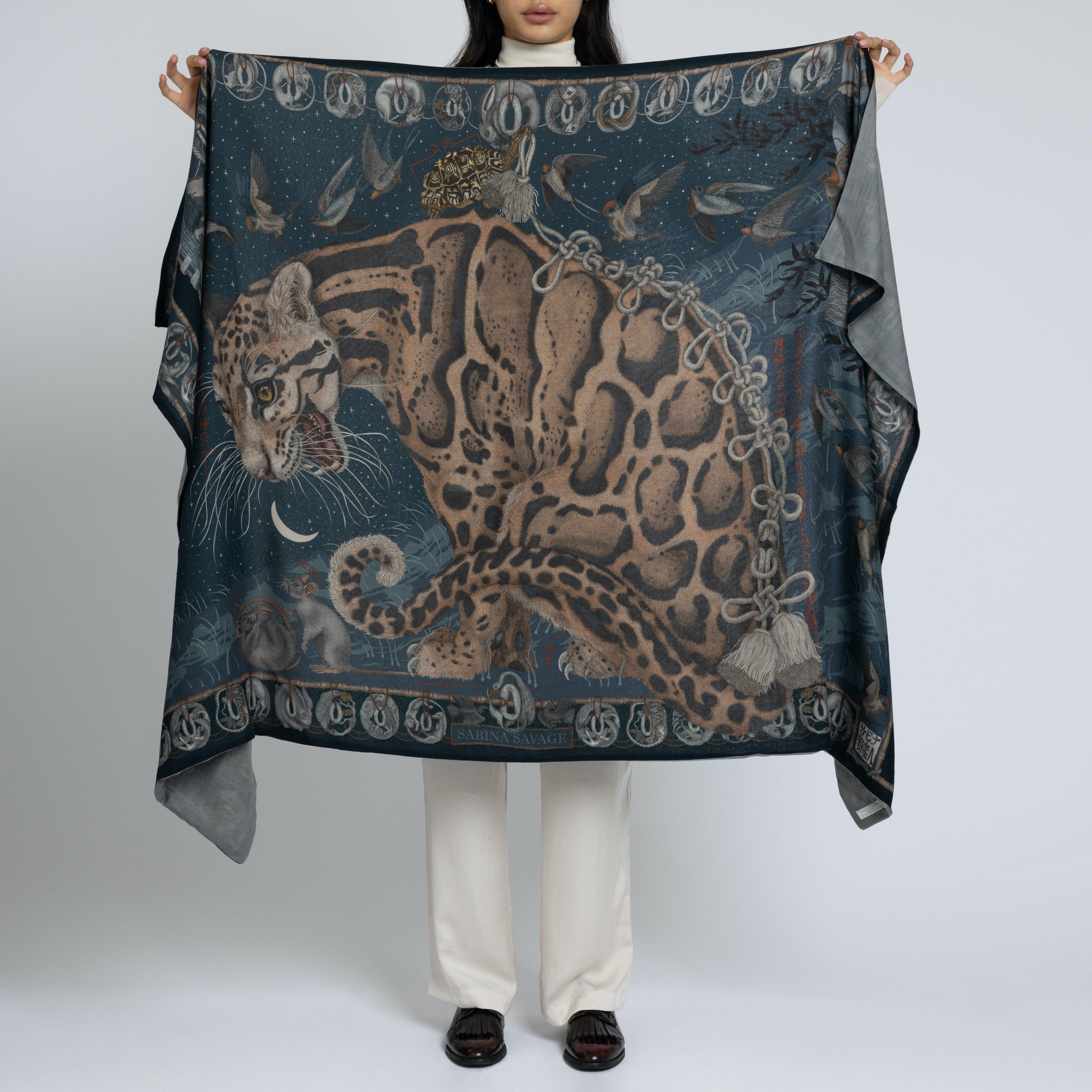 The Lunar Leopard Cashmere-Lined Stole – Sabina Savage