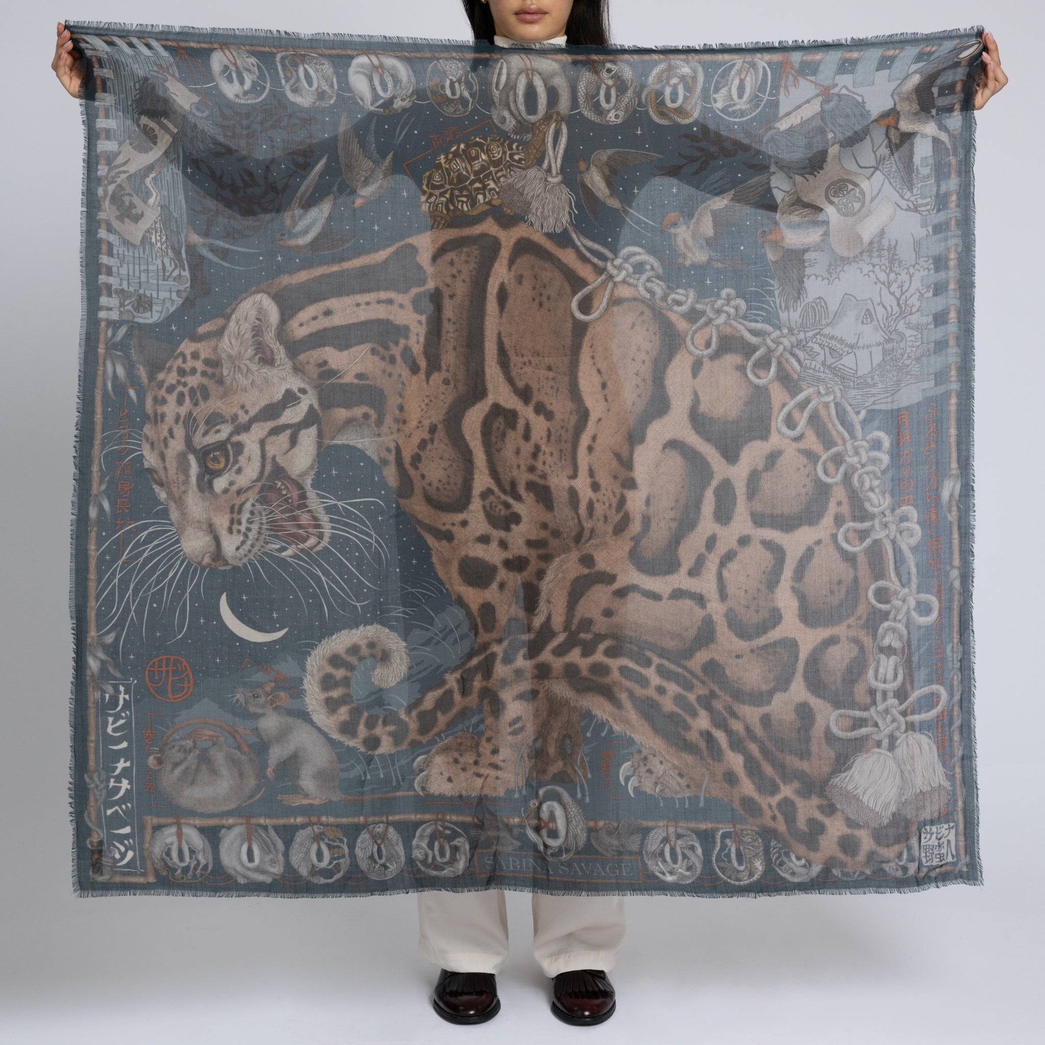 The Lunar Leopard Cashmere Shawl 135 – Sabina Savage