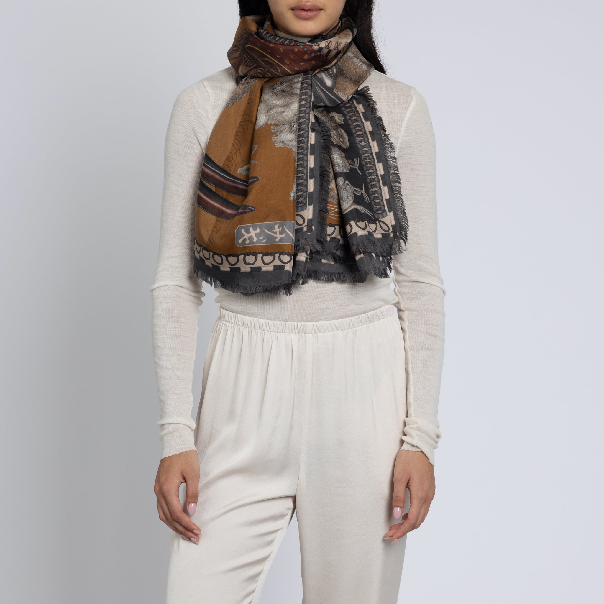 The Floating Rabbits Silk Twill Shawl Rectangle – Sabina Savage