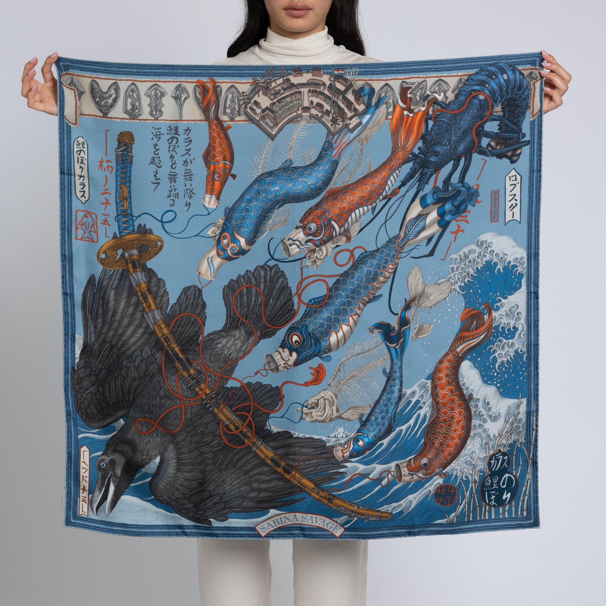 Silk Scarf Print Palazzo Spini Feroni - スカーフ＆ストール Ferragamo Palazzo Spini-Feroni Print Scarf | Blue | FARFETCH JO