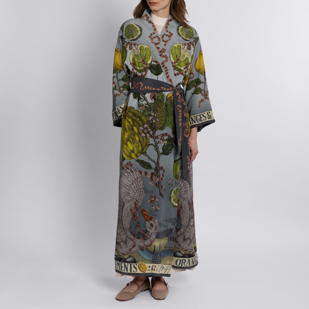 Loose Outer Robe Oranges and Lemons Loose Silk Robe – Sabina Savage