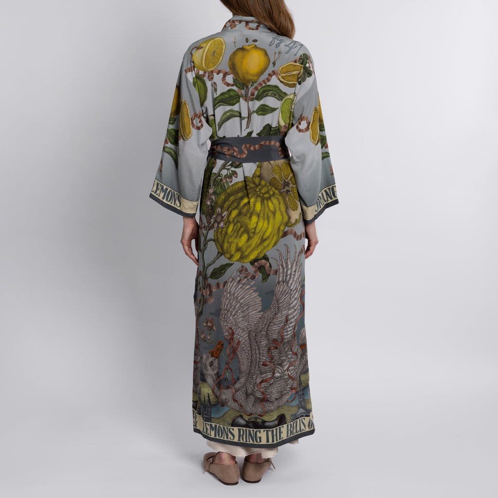 Loose Outer Robe Oranges and Lemons Loose Silk Robe – Sabina Savage