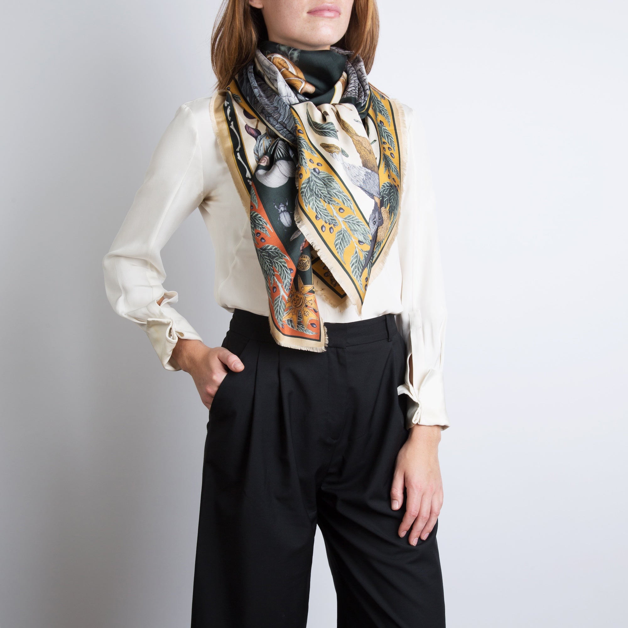 The Alligator's Empire Silk Twill Shawl 135 – Sabina Savage