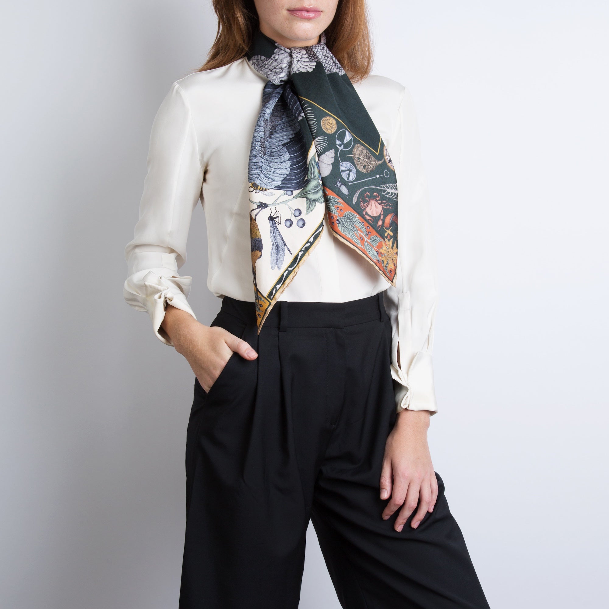 The Alligator's Empire Silk Twill Scarf 90 – Sabina Savage