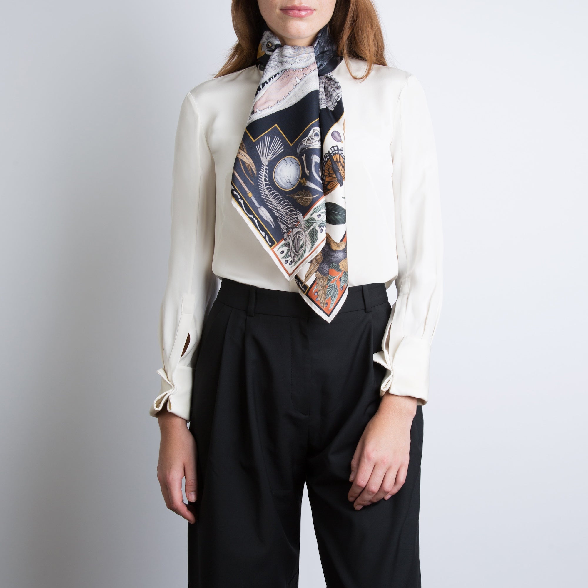 The Alligator's Empire Silk Twill Scarf 90 – Sabina Savage