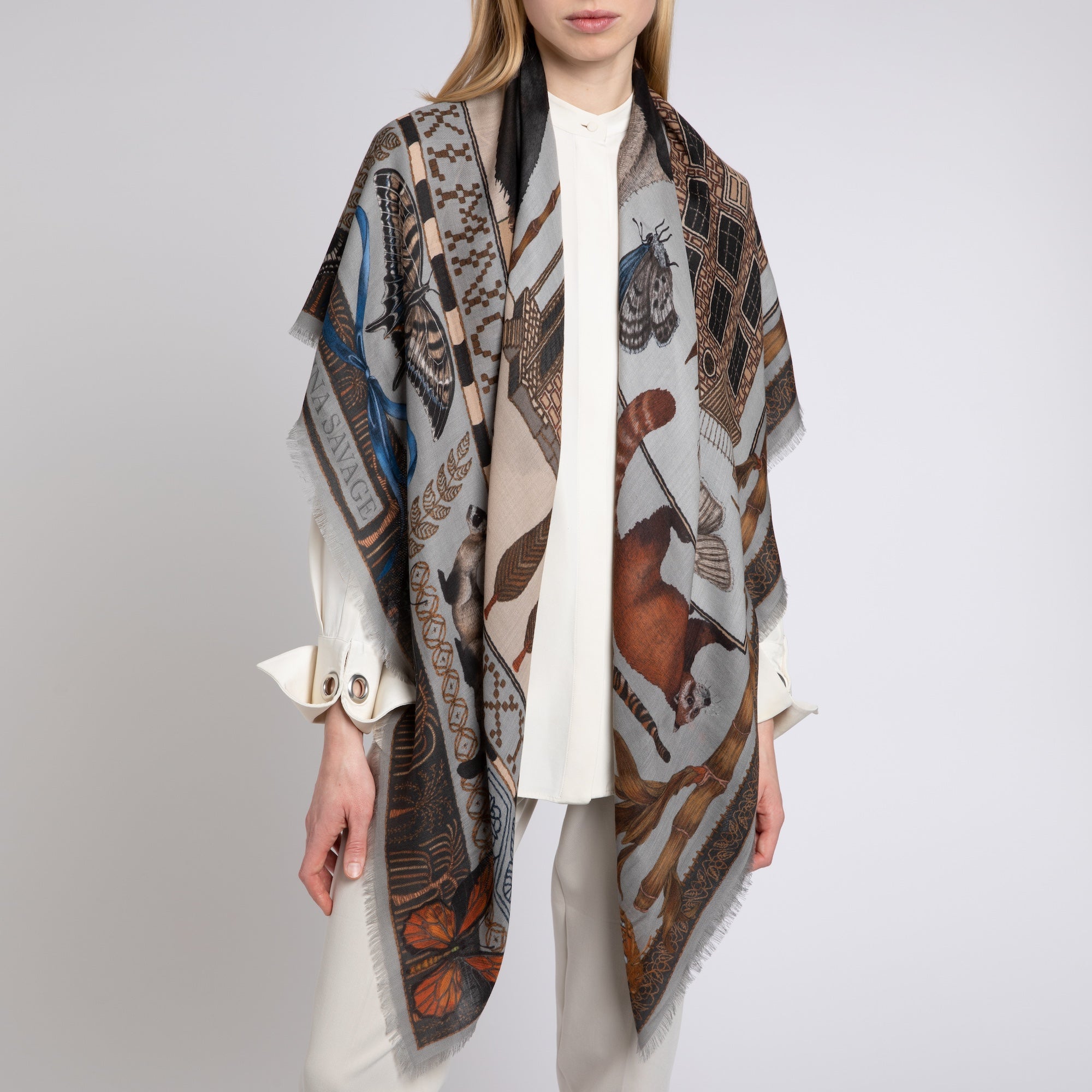 The Butterfly Panda Cashmere Shawl 135 – Sabina Savage