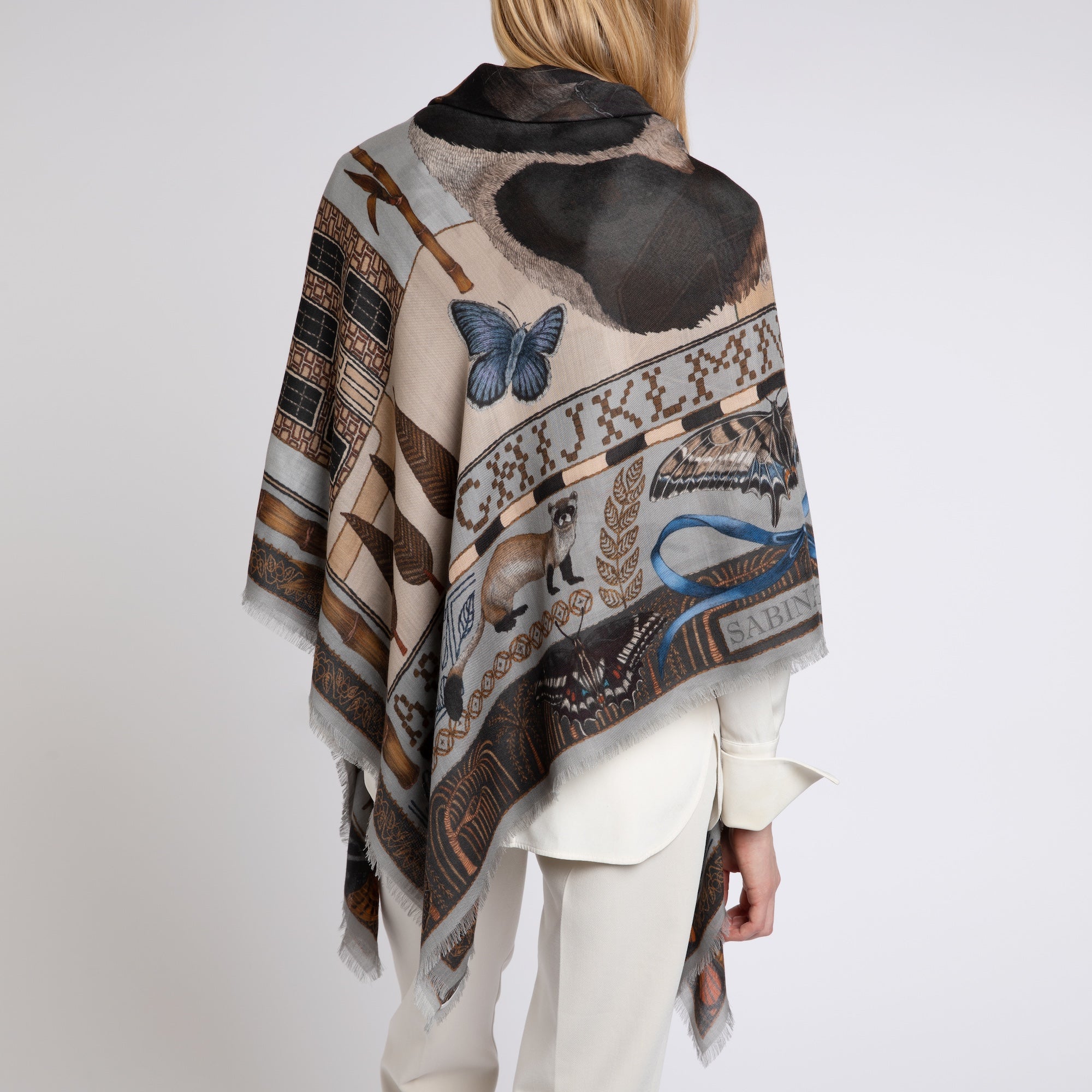 The Butterfly Panda Cashmere Shawl 135 – Sabina Savage