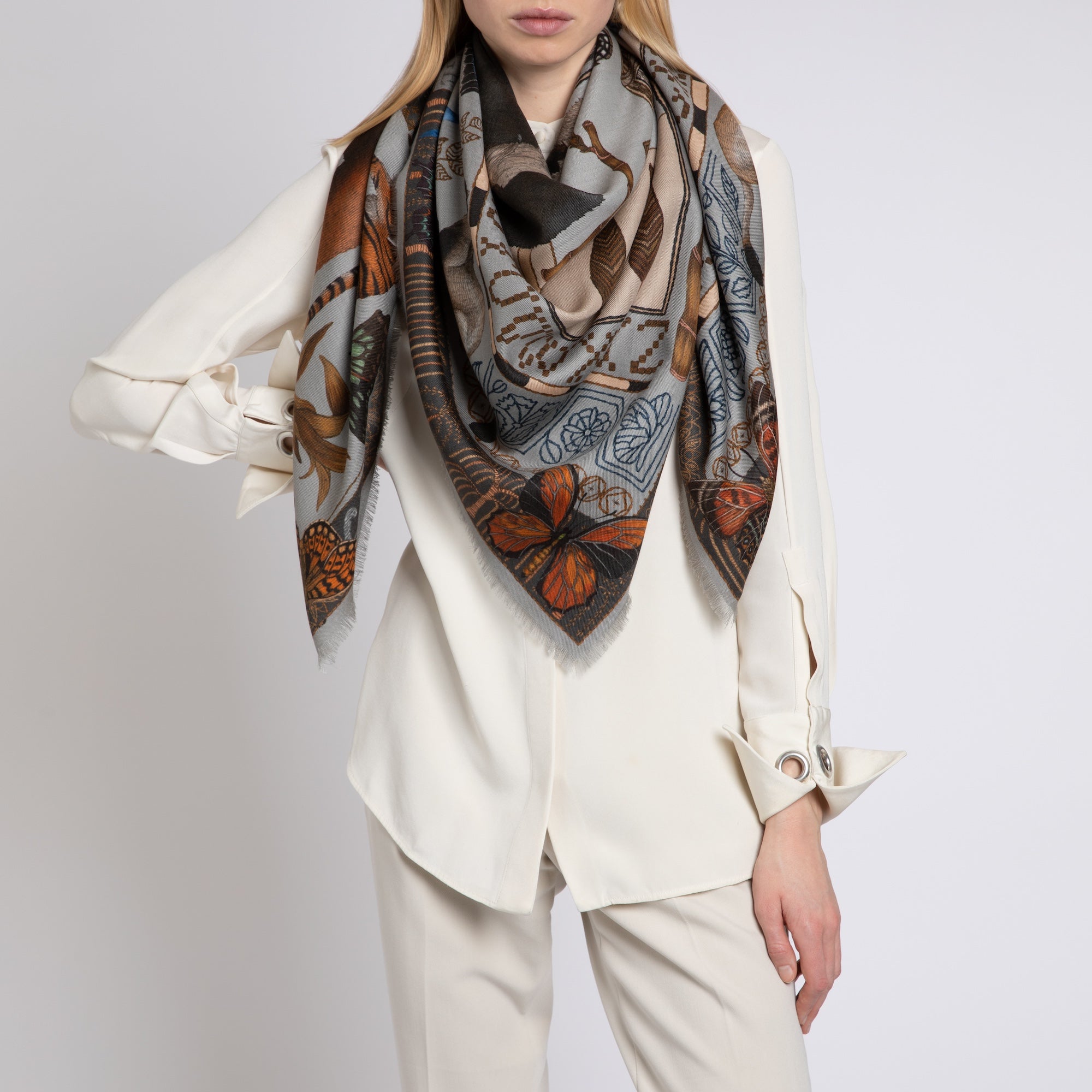 The Butterfly Panda Wool Silk Shawl 135 – Sabina Savage
