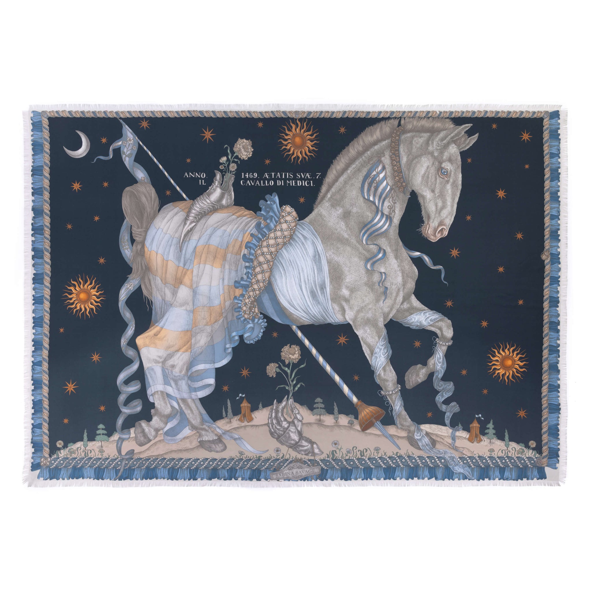 The Celestial Steed Silk Twill Shawl in Celadon Salt | Sabina Savage