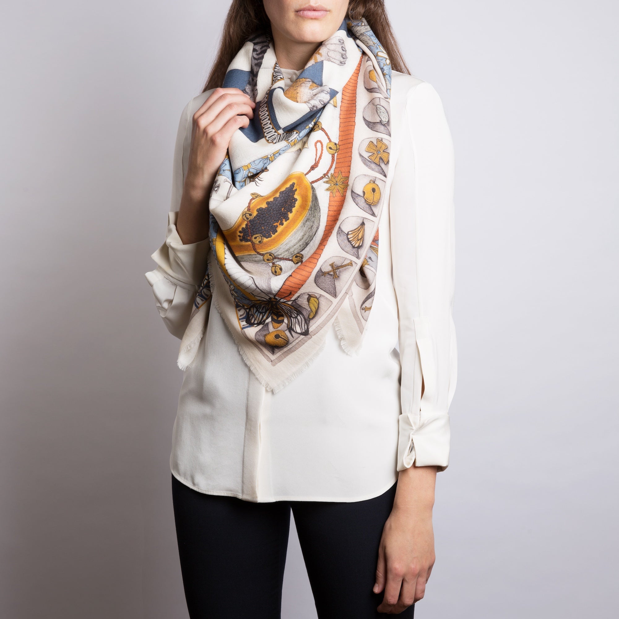 The Feline Trinity Wool Silk Shawl 135 – Sabina Savage