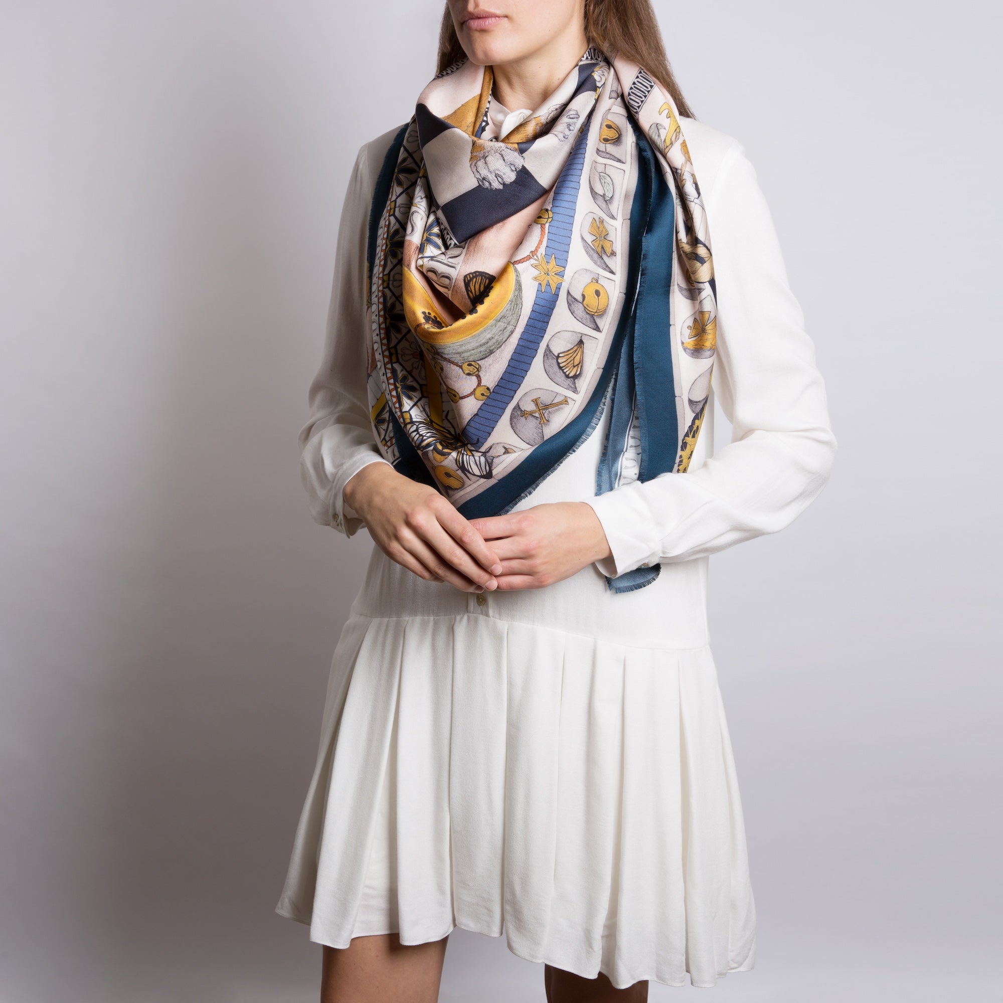 The Feline Trinity Silk Twill Shawl 135 – Sabina Savage
