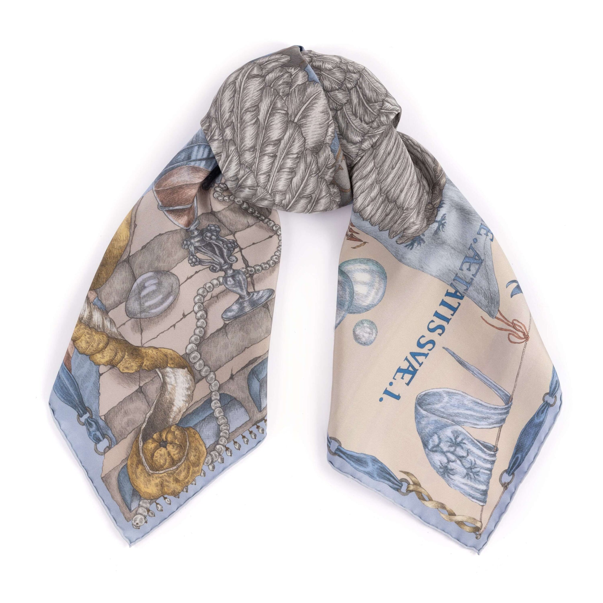 The Glass Swan Sillk Twill Shawl in Crystal Calcite | Sabina Savage