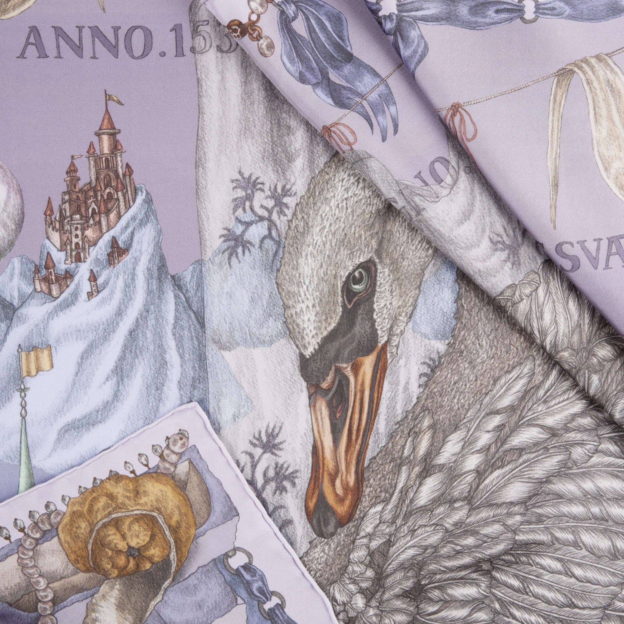 The Glass Swan Sillk Twill Shawl in Crystal Calcite | Sabina Savage