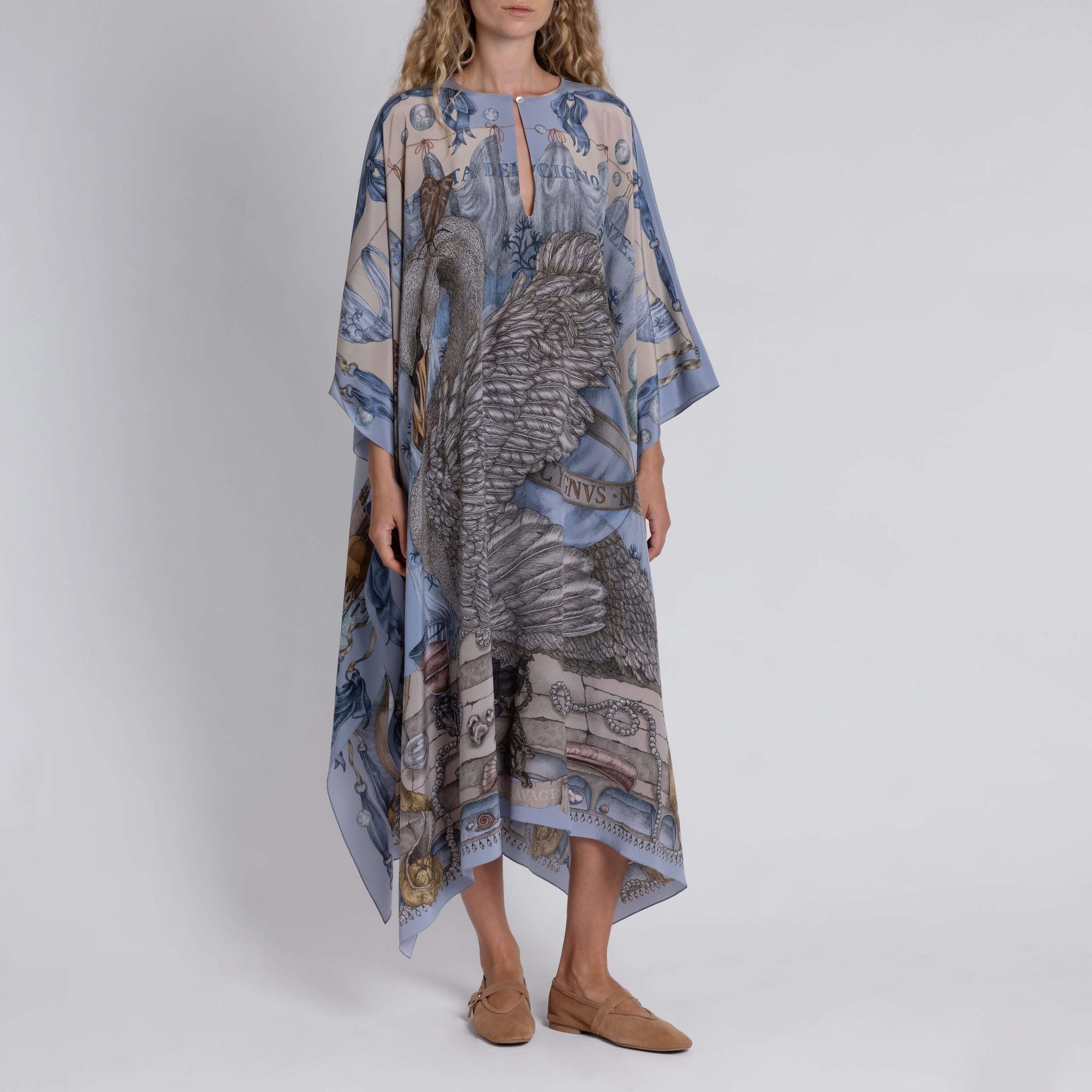 silk kaftan dresses for women Draped Twist Front Dress Falls to the ankle Green Pure Silk Kaftan Dress