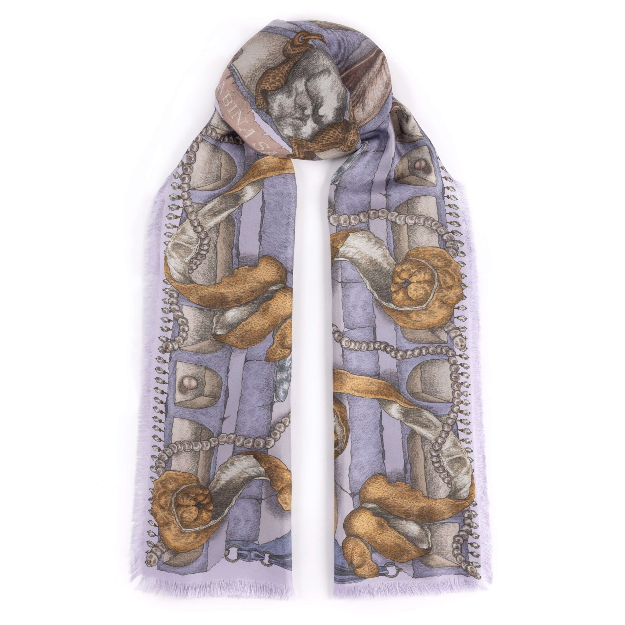 The Glass Swan Sillk Twill Shawl in Crystal Calcite | Sabina Savage