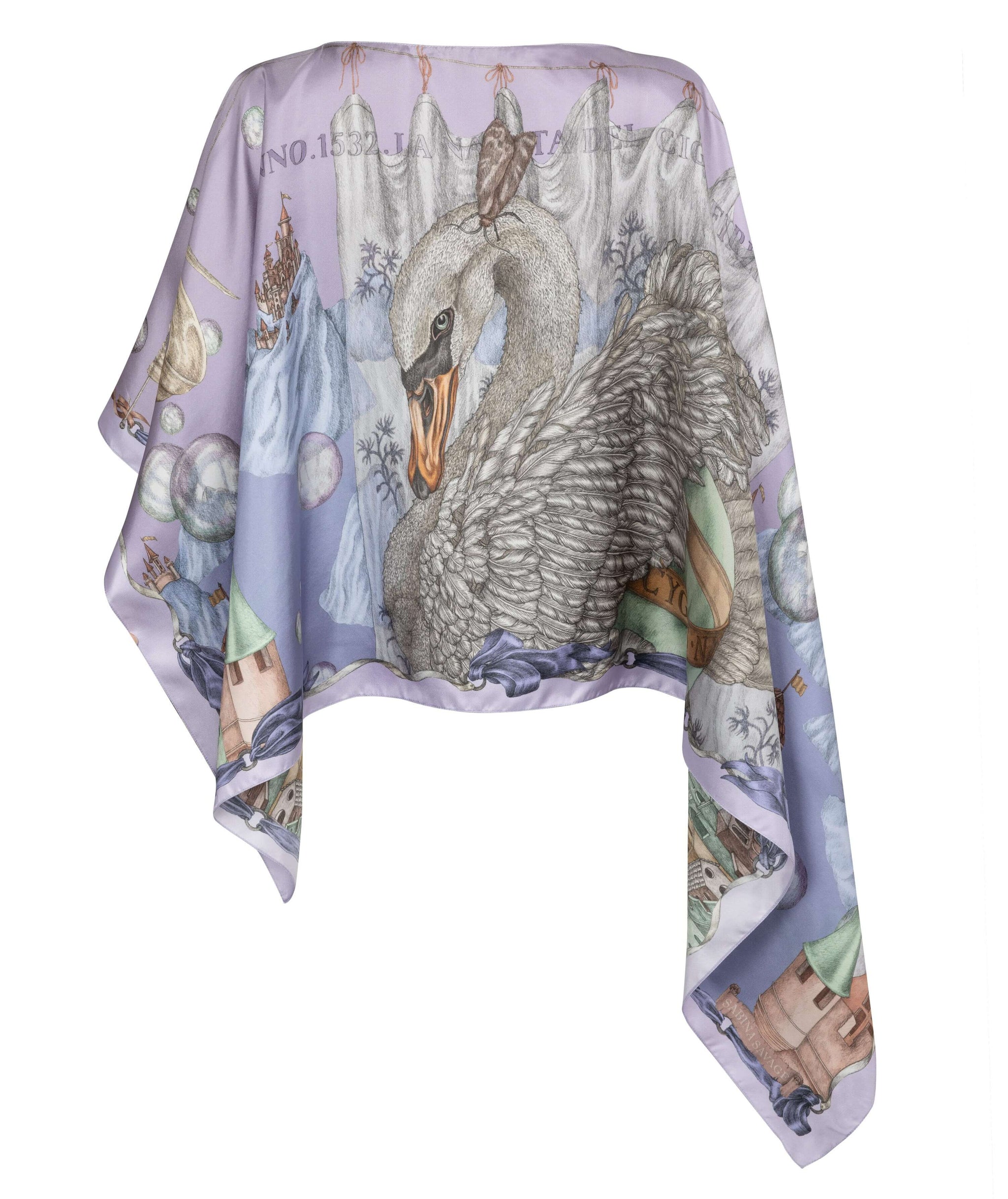 The Glass Swan Pencil Silk Slipover in Pewter/Pigeon | Sabina Savage