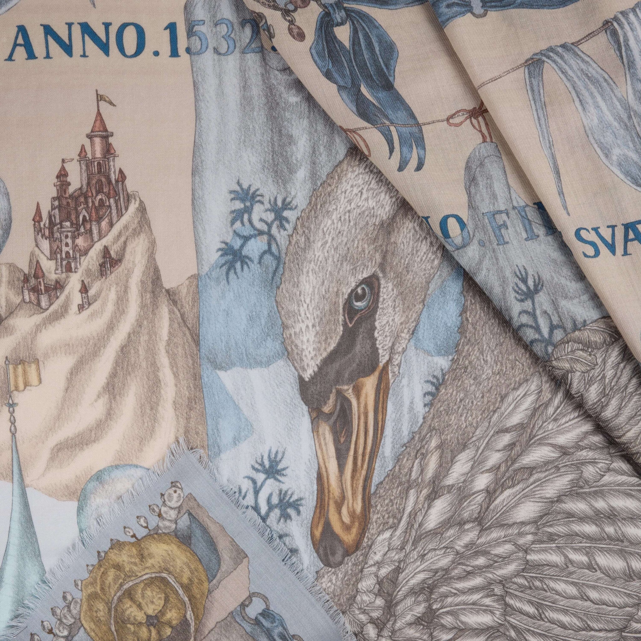 The Glass Swan Sillk Twill Shawl in Crystal Calcite | Sabina Savage