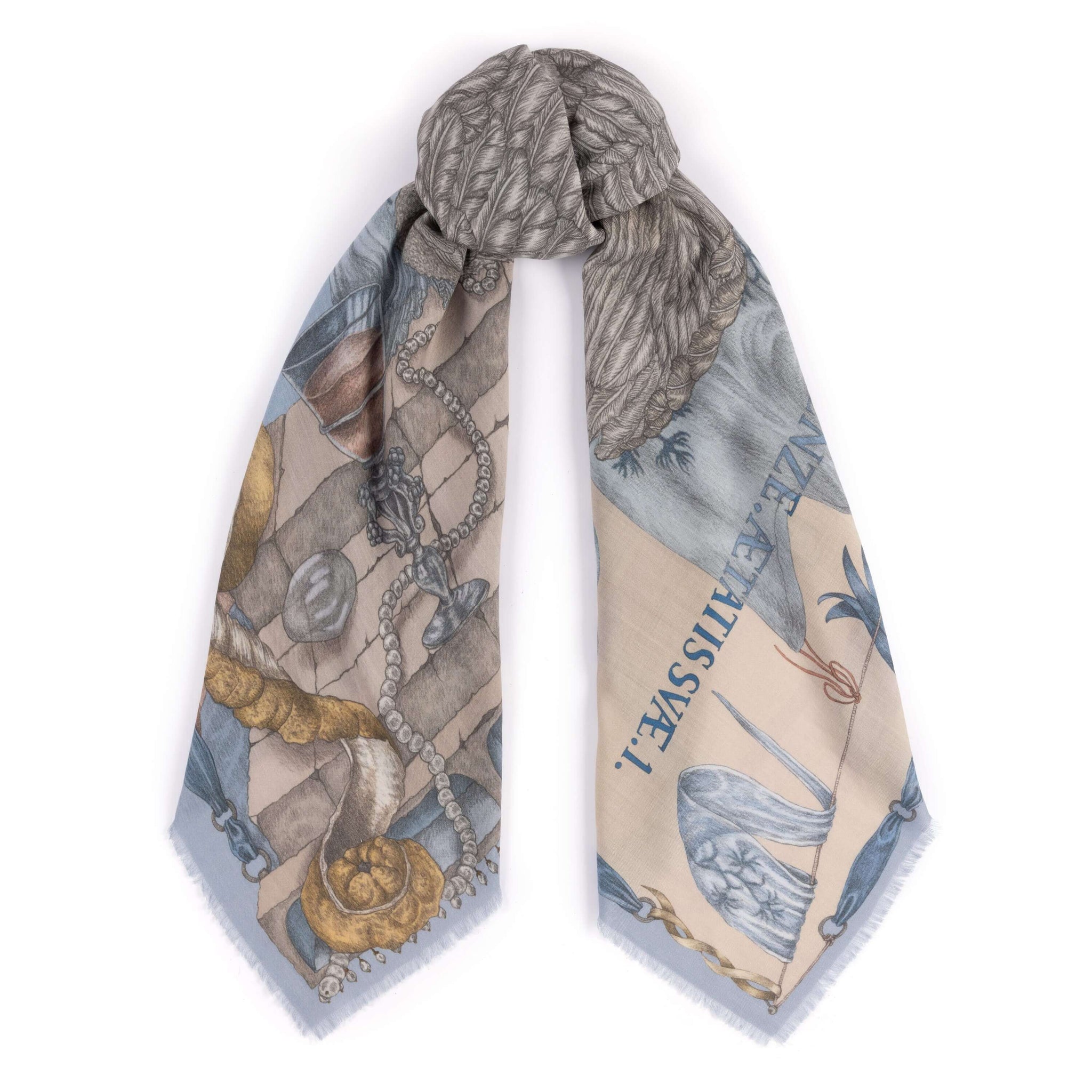The Glass Swan Sillk Twill Shawl in Crystal Calcite | Sabina Savage