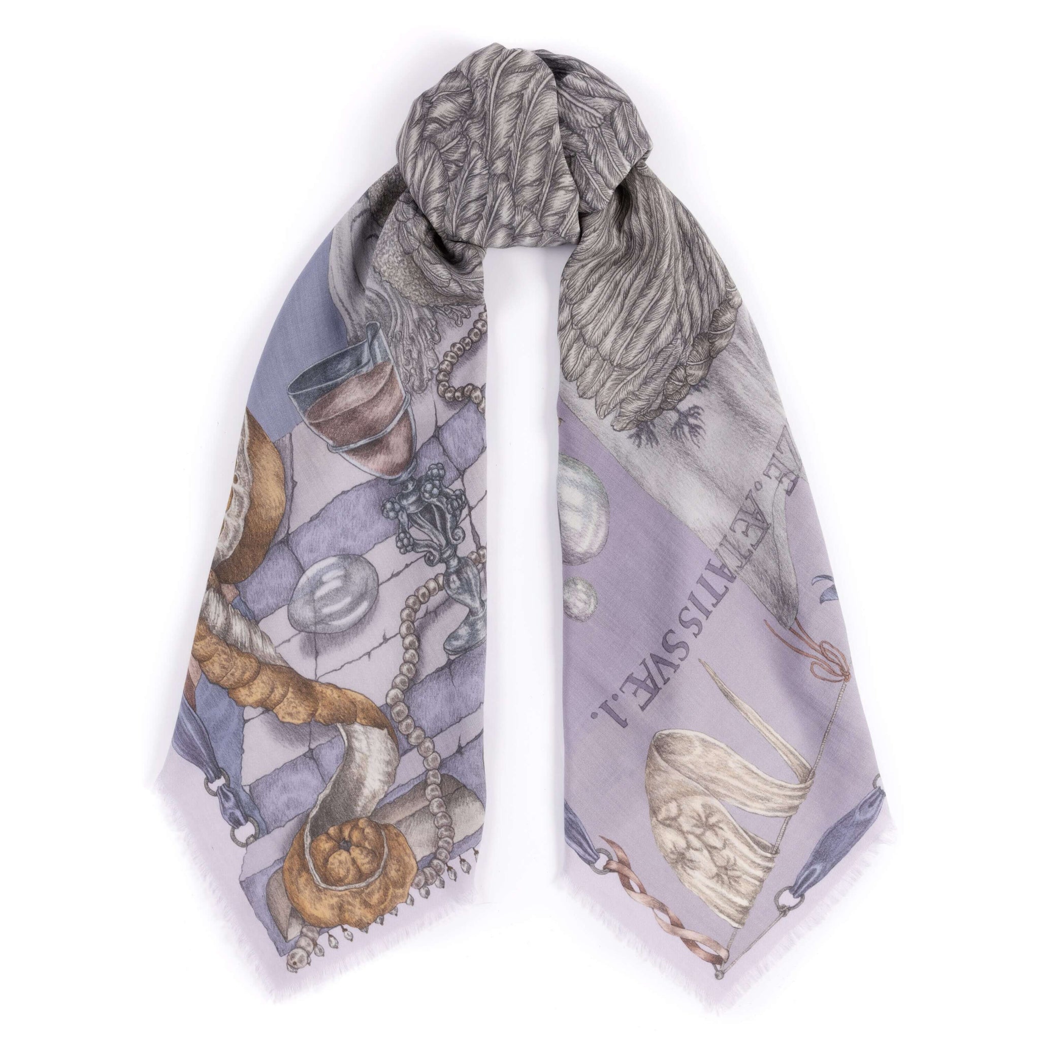 The Glass Swan Sillk Twill Shawl in Crystal Calcite | Sabina Savage