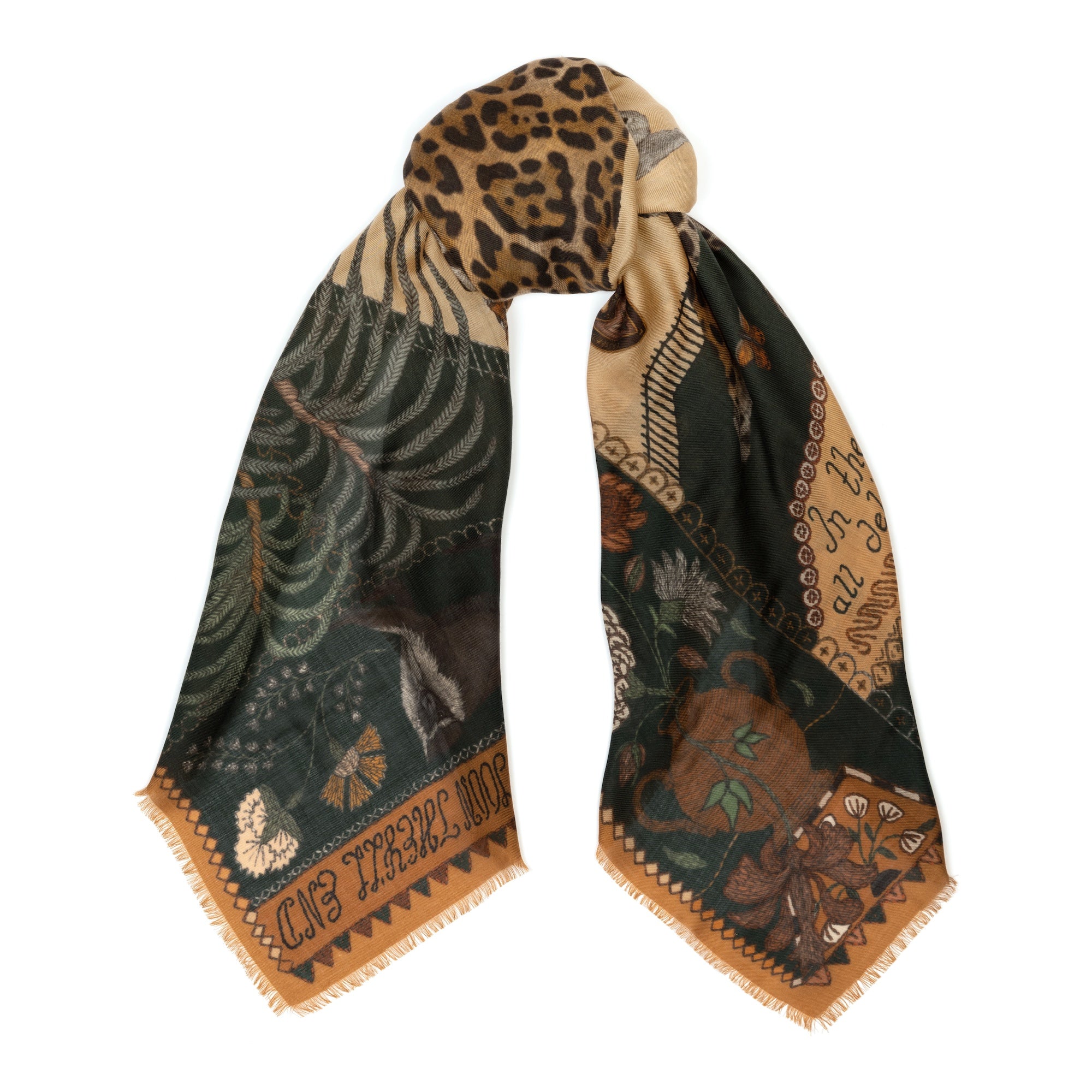 The Jaguar's Paradise Cashmere Shawl 135 – Sabina Savage